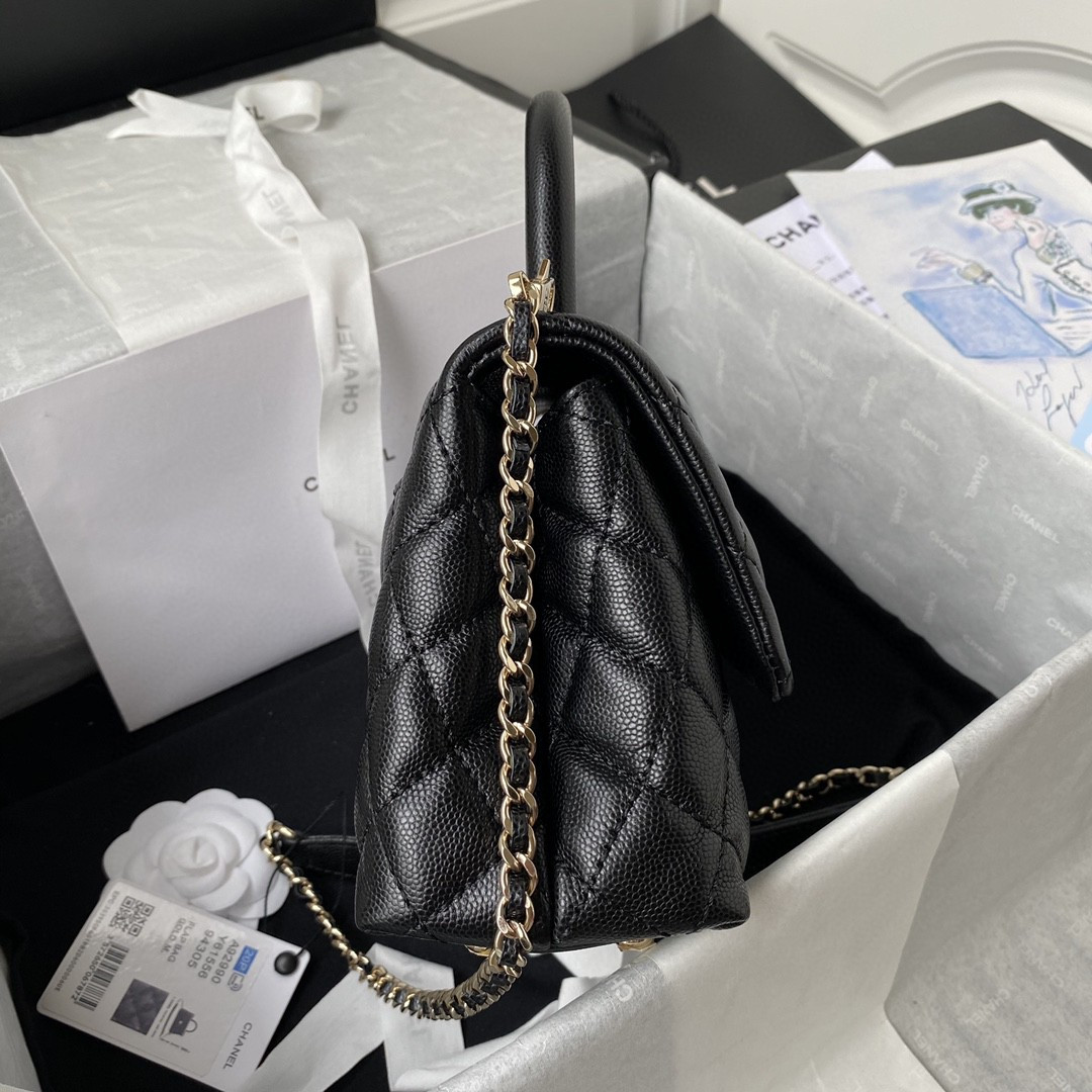 Ch*el coco handle bag a92990 24x14x10cm