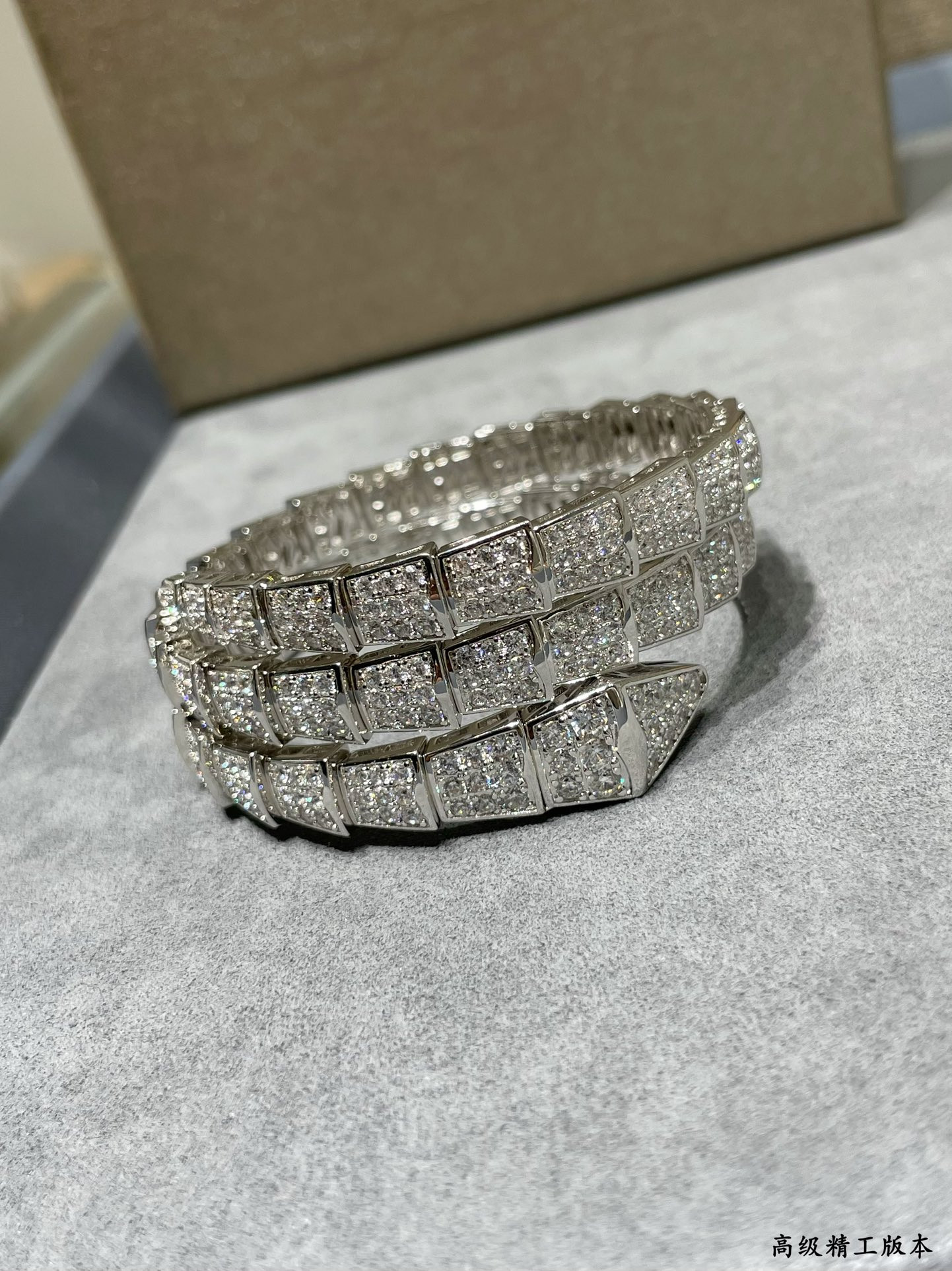 b*l*ai wide version three circles full Di*m*nd snake bracelet