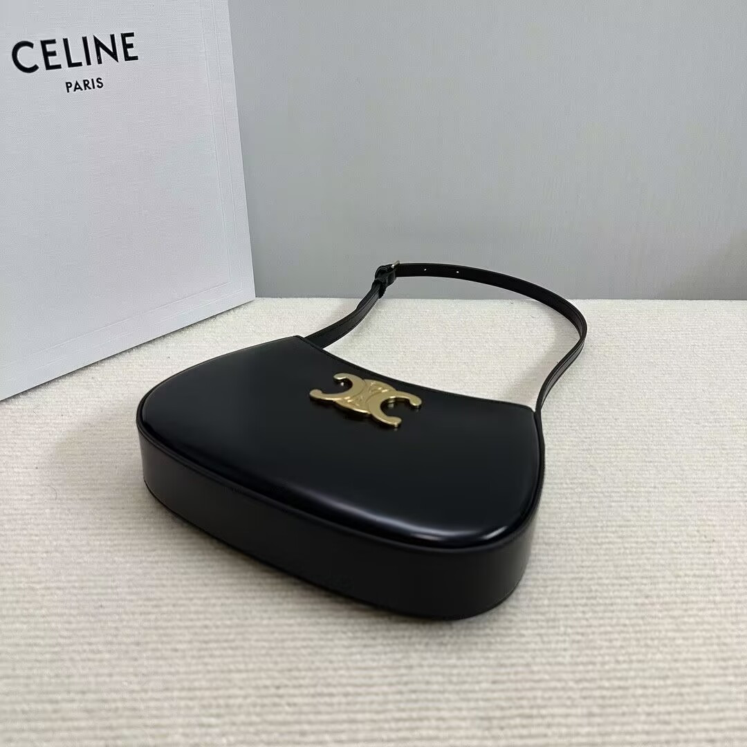 Ce**e medium tilly bag in shiny calfskin 22x13.5x4cm