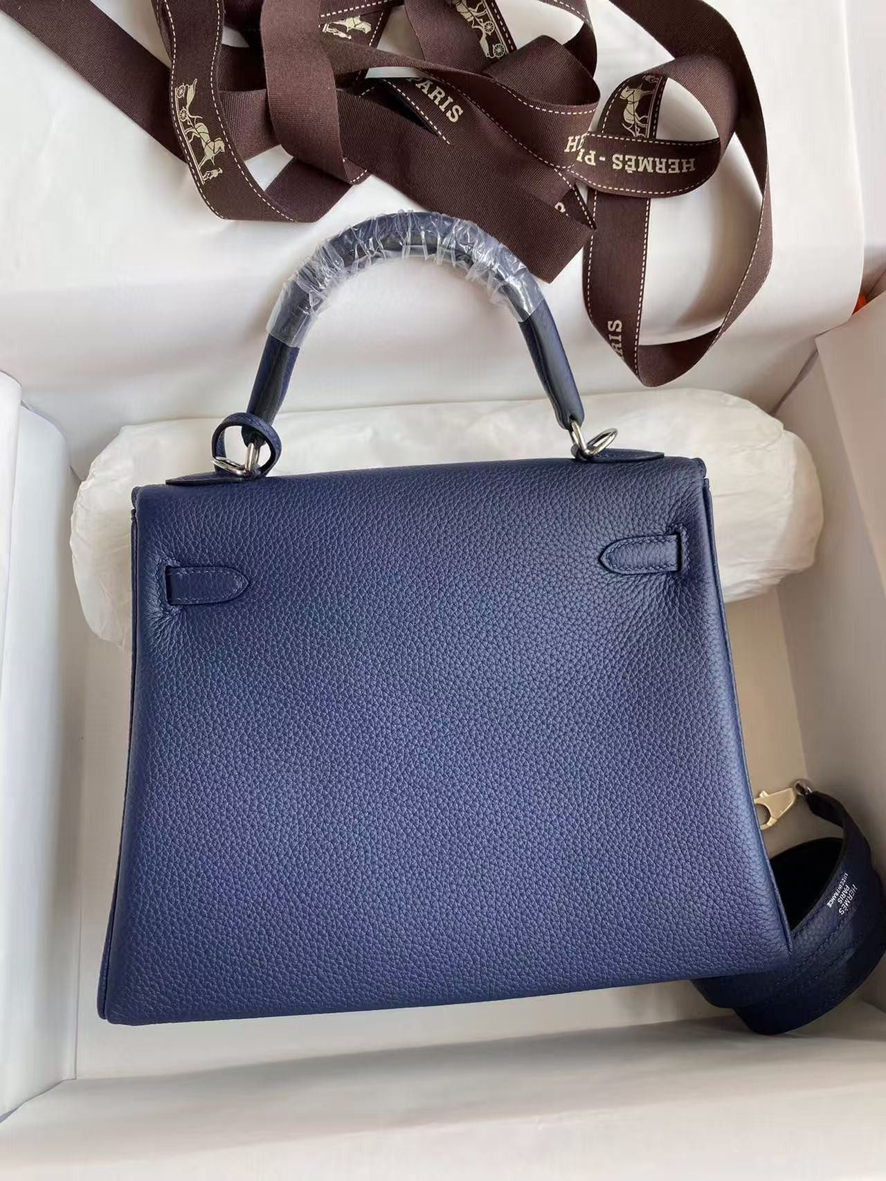 HERMÈS Kelly Silver-tone Hardware 25 28