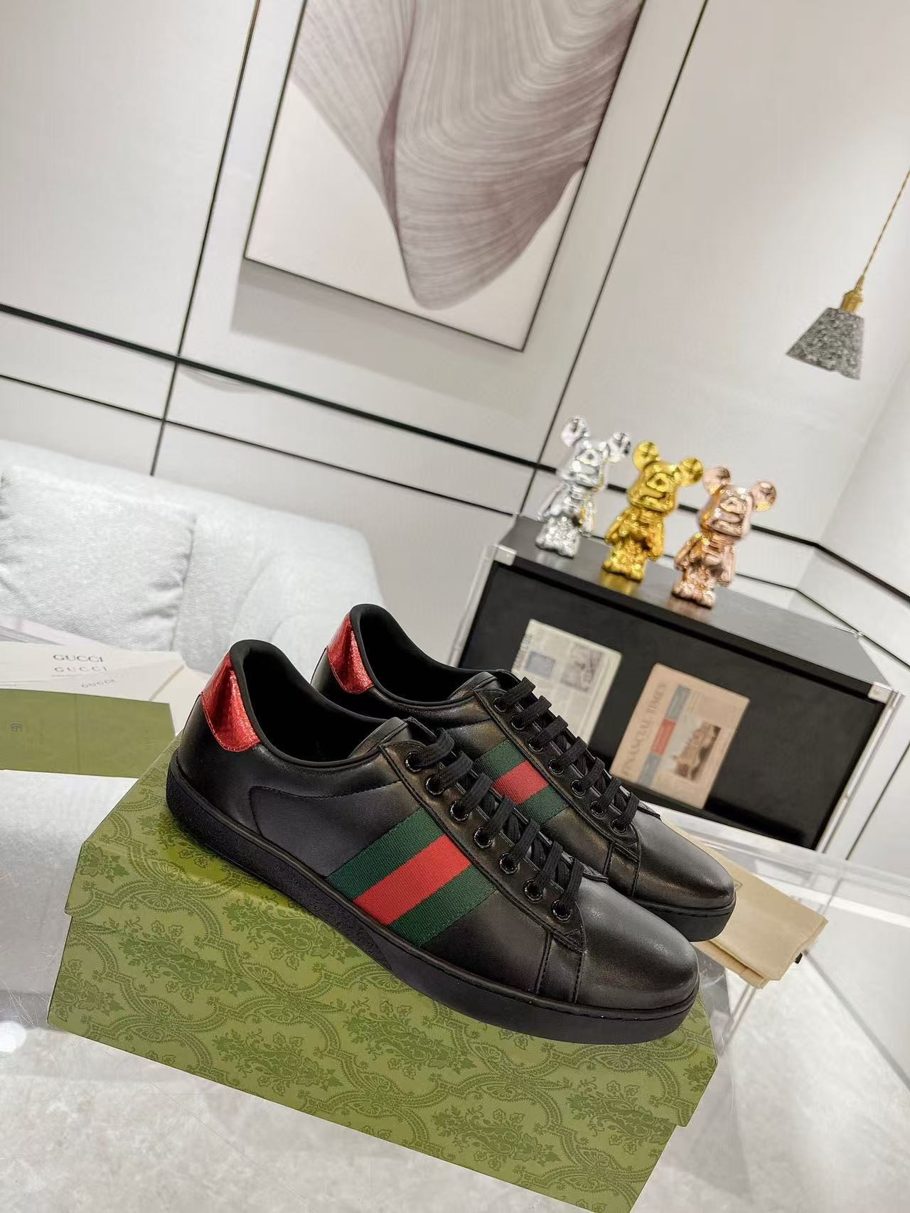 ua G*u*i ace sneaker black