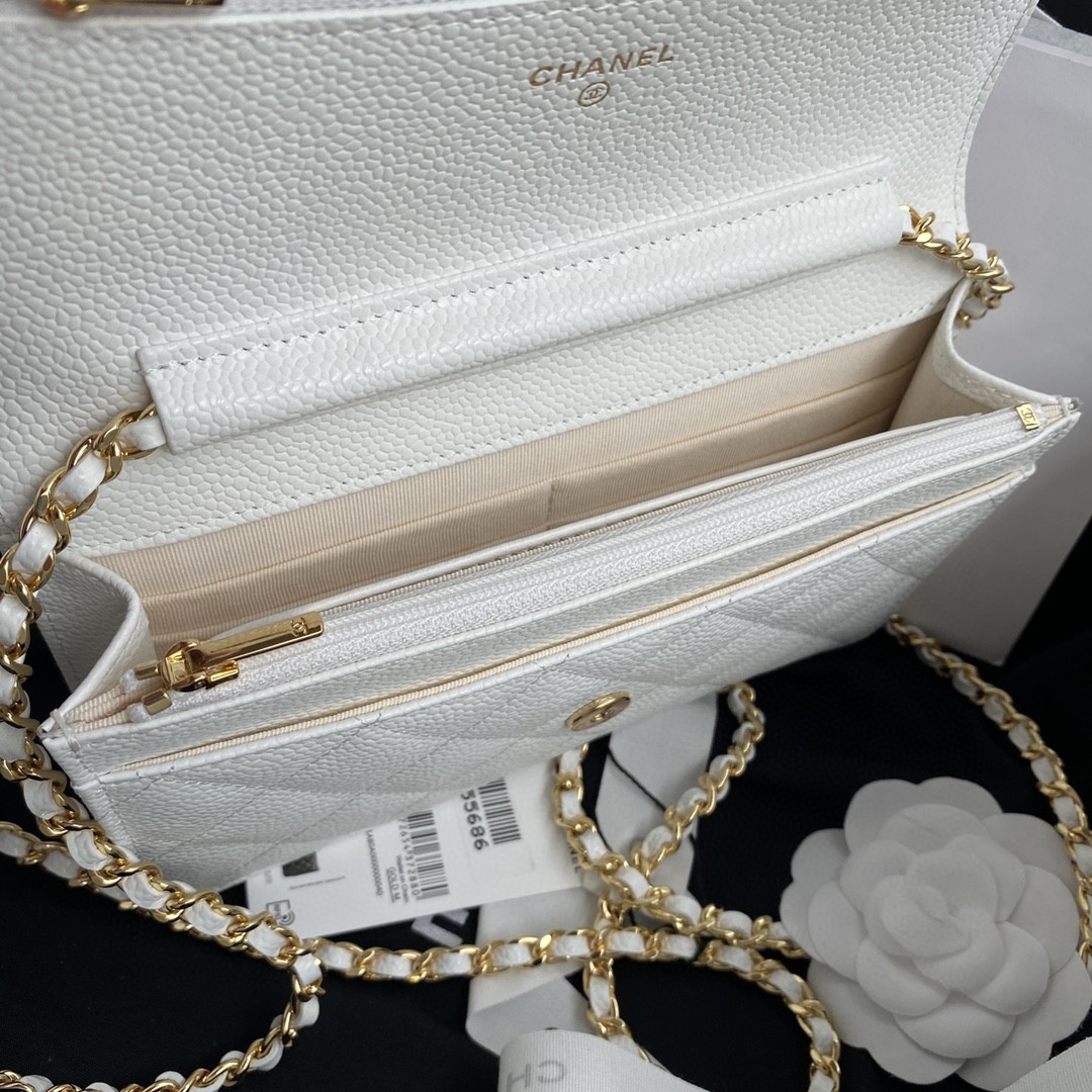 Ch*el woc classic wallet on chain 12.3x19.2x3.5cm