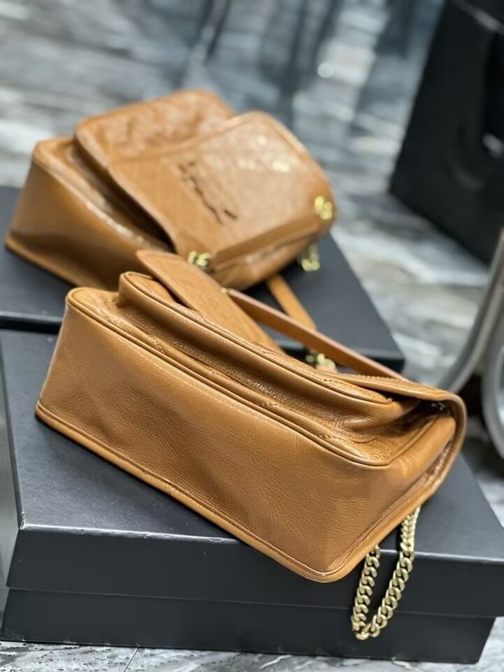 Y*L niki medium in vintage leather shiny 28x20x8.5cm