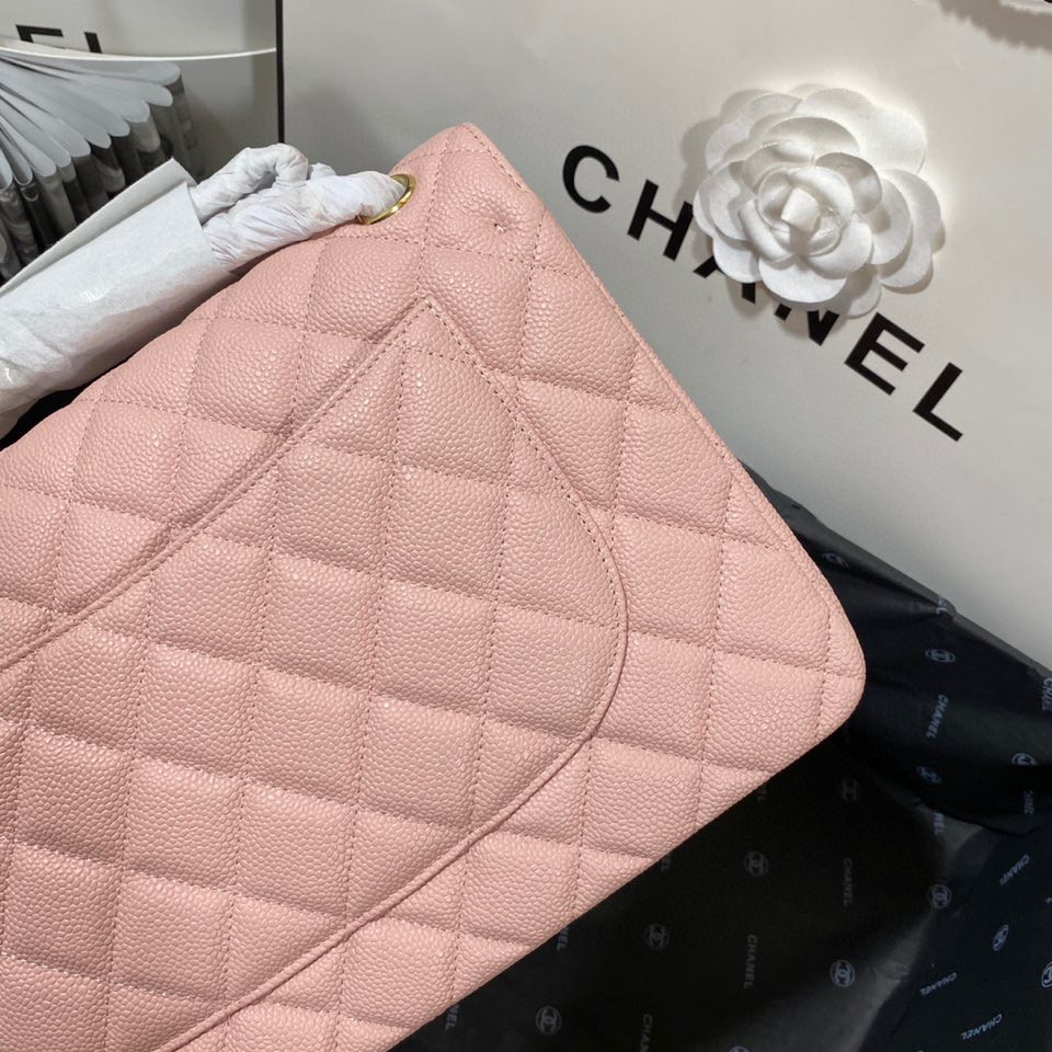 Ch*el classic flap jumbo 30cm cf pink gold 7.6 × 11.7 × 3.9 in