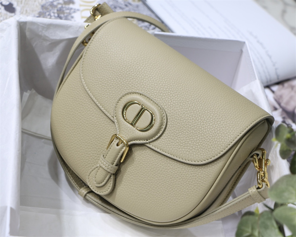 medium D*or bobby bag apricot grained calfskin