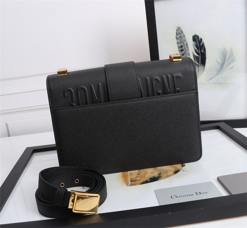 D*or 30 montaigne chain bag grained black