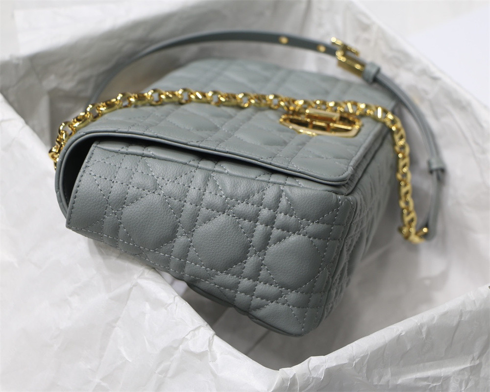 large d*or caro bag stone gray S*pple cannage calfskin 29 x 18 x 10 cm