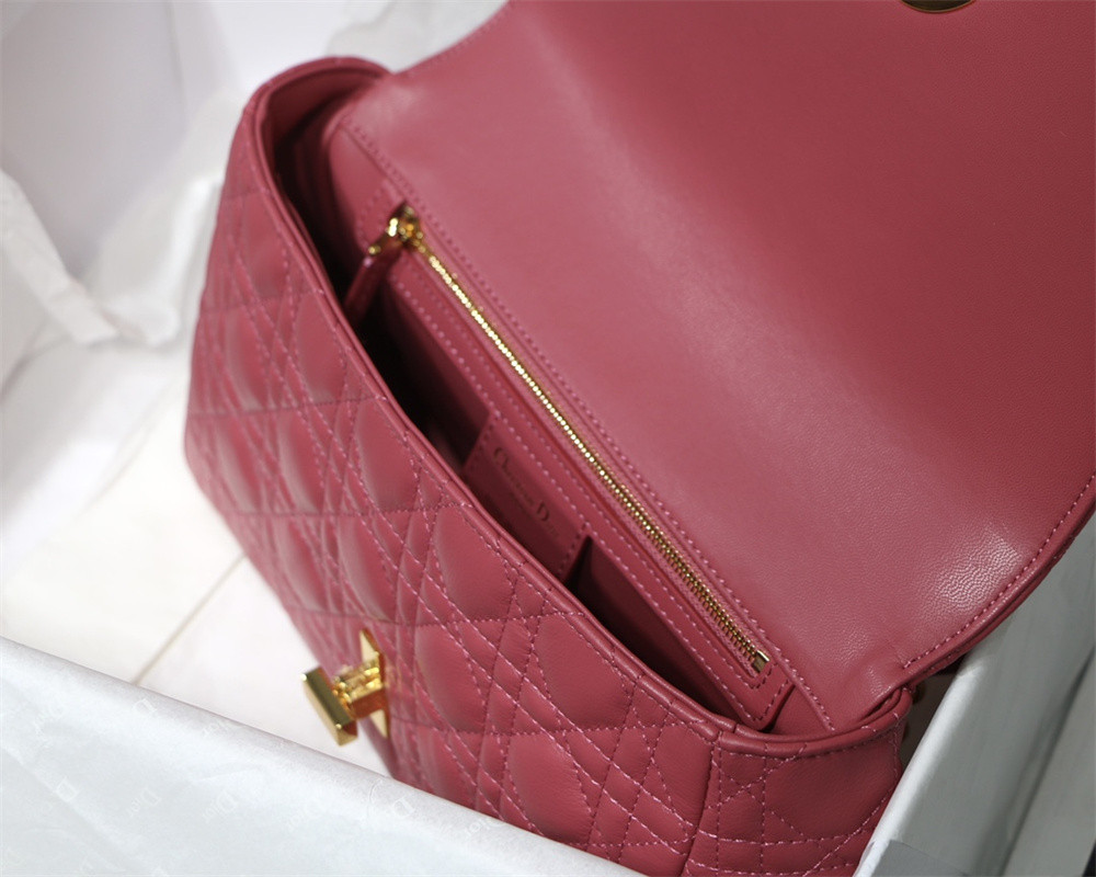 medium d*or caro bag S*pple cannage calfskin 25.5 x 15.5 x 8 cm