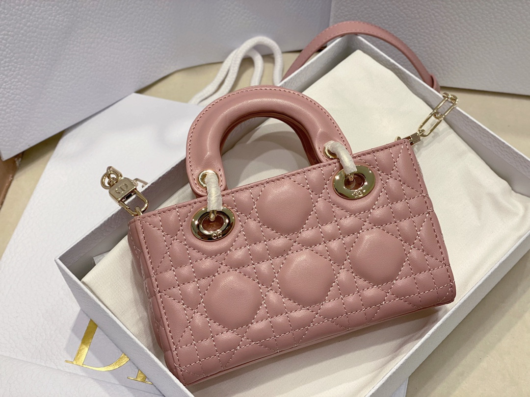 D*or mini lady d-joy bag pink 16 x 9 x 5 cm