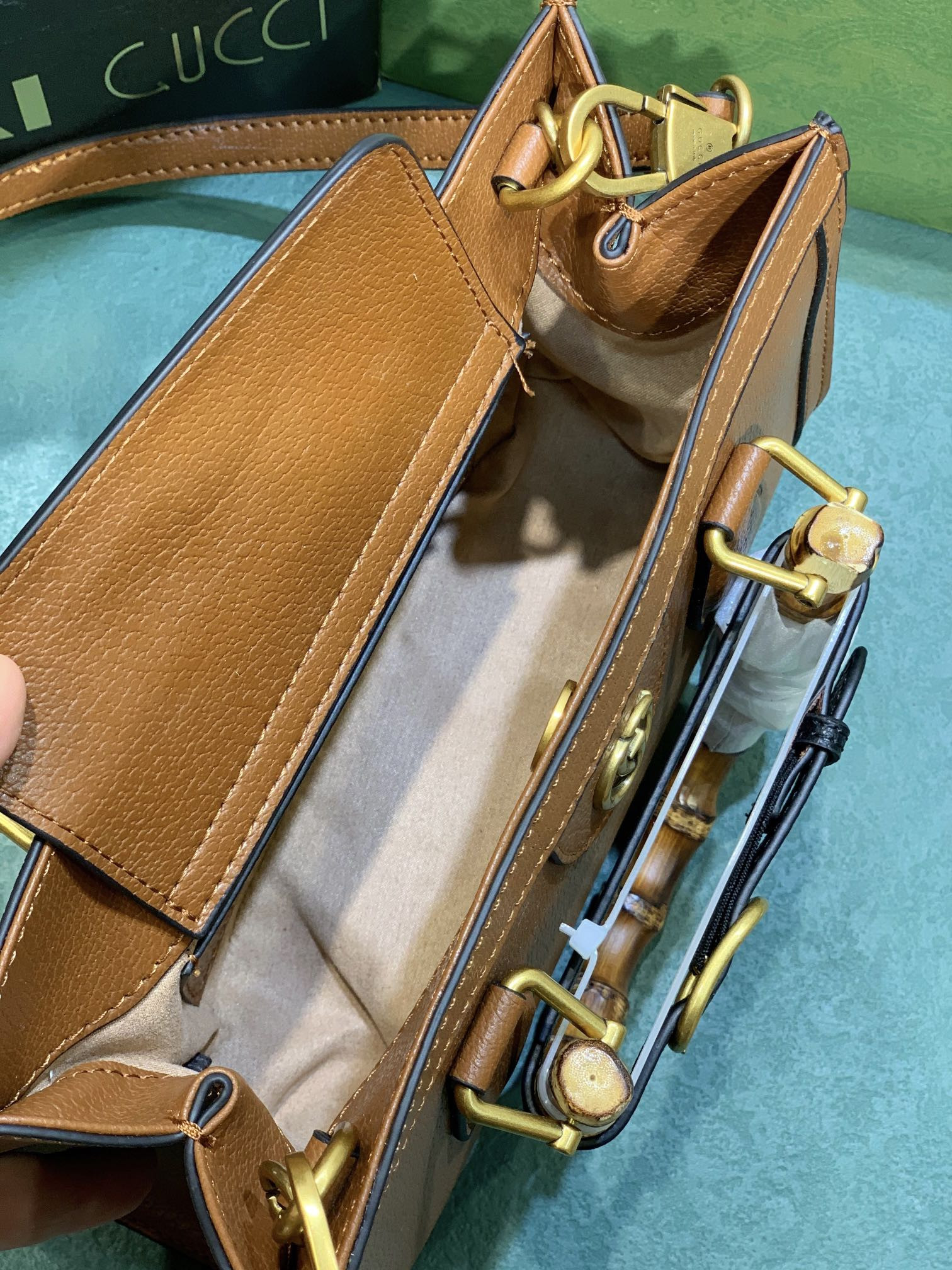 G*u*i diana small shoulder bag brown 25w x 16h x 9d cm