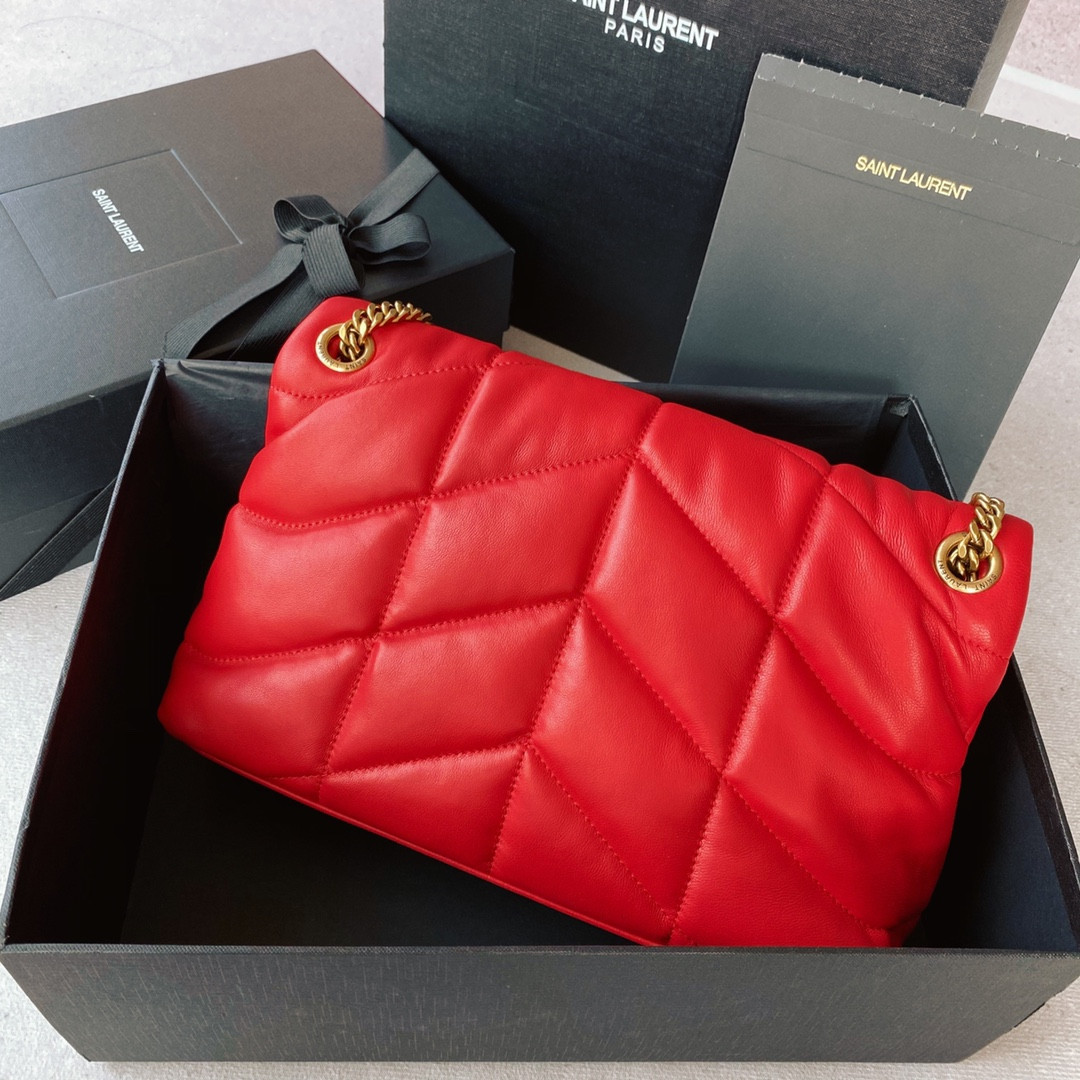 Y*L puffer small in nappa leather red 11.4 x 6.6 x 4.3 inches