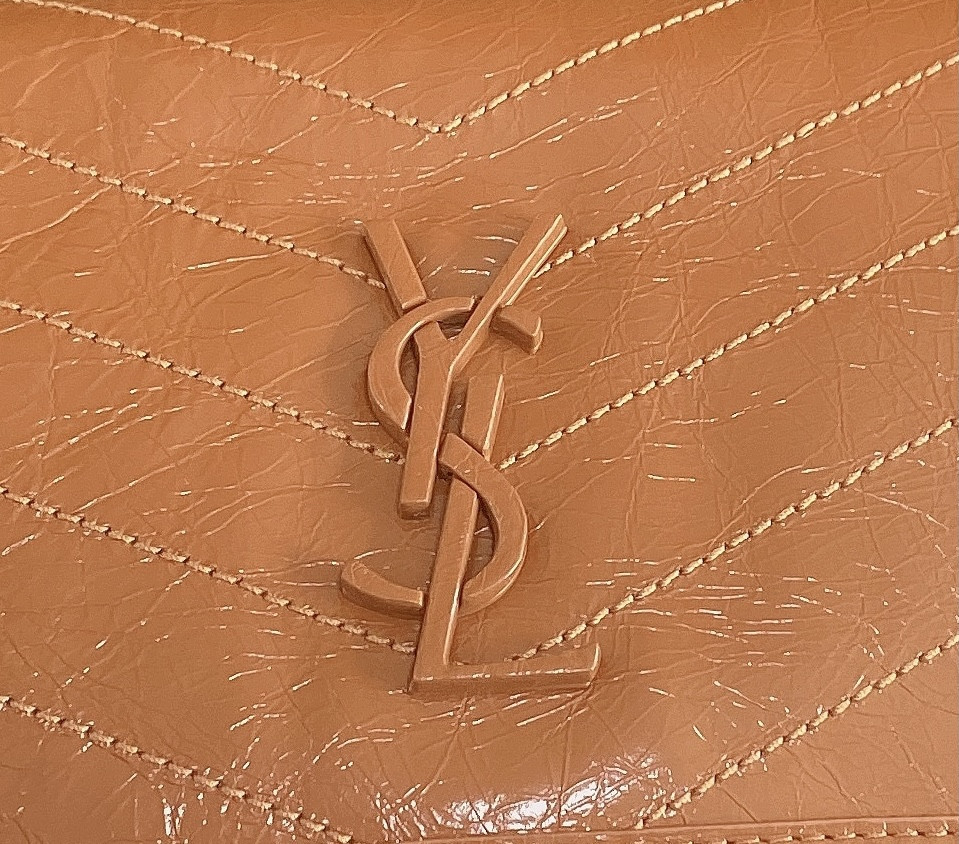 Y*L niki medium in vintage leather light caramel 11 x 7.8 x 3.3 inches