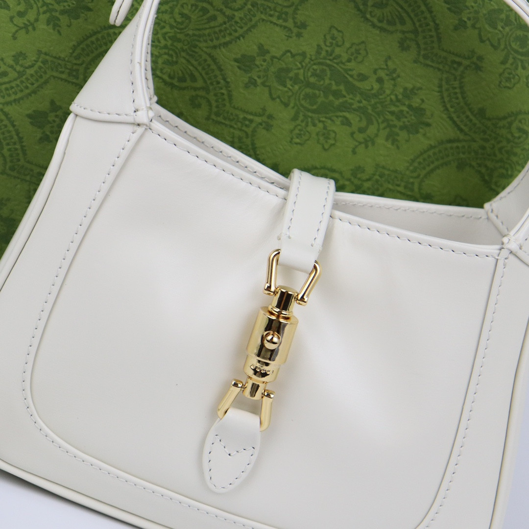 G*u*i jackie 1961 mini shoulder bag white 7.5"w x 5.1"h x 1.2"d