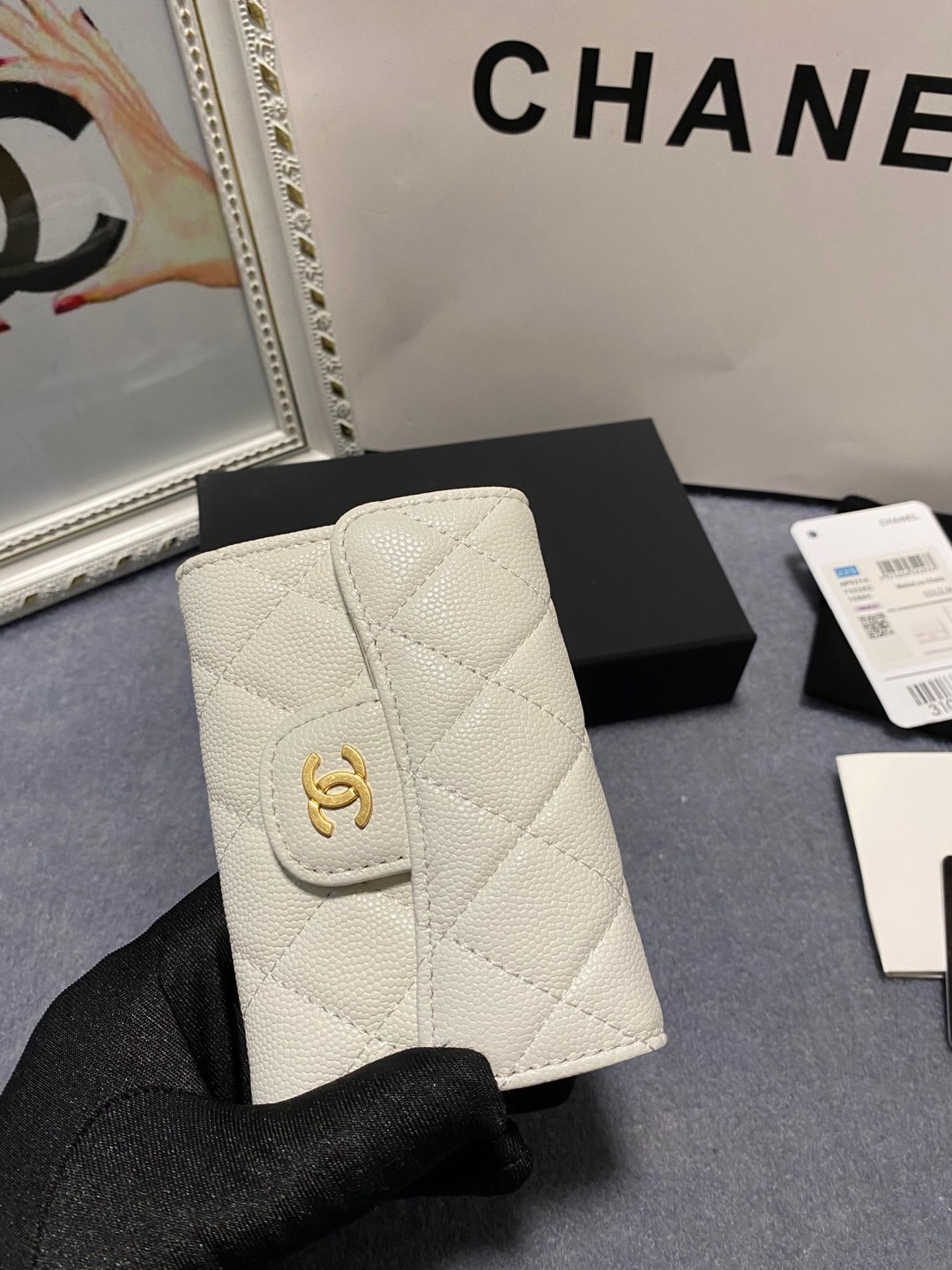 Ch*el card holder 11.3 x 7.5 x 2.5 cm