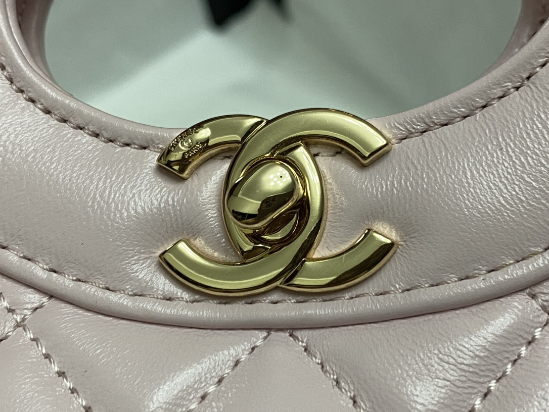 Ch*el mini shopping bag shiny lambskin & gold-tone metal 22x23x5.5cm