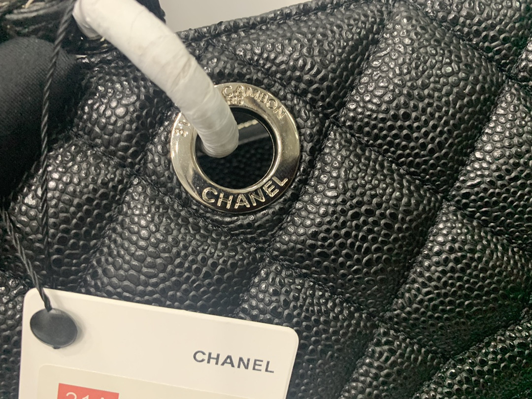 Ch*el gst caviar leather hardware 24x33x13cm