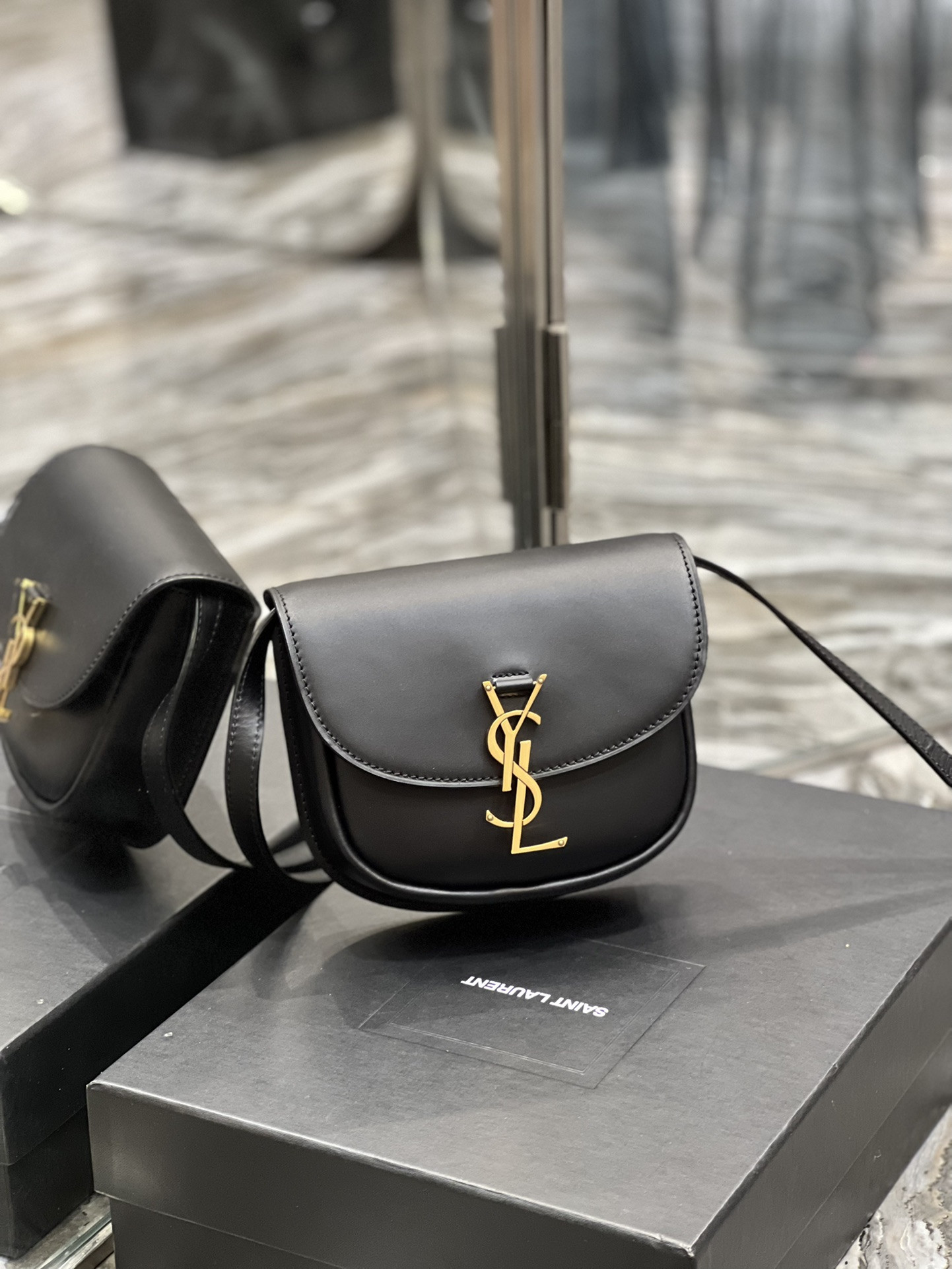 Y*L kaia small satchel in smooth leather 7.2 x 6.1 x 2.1 inches