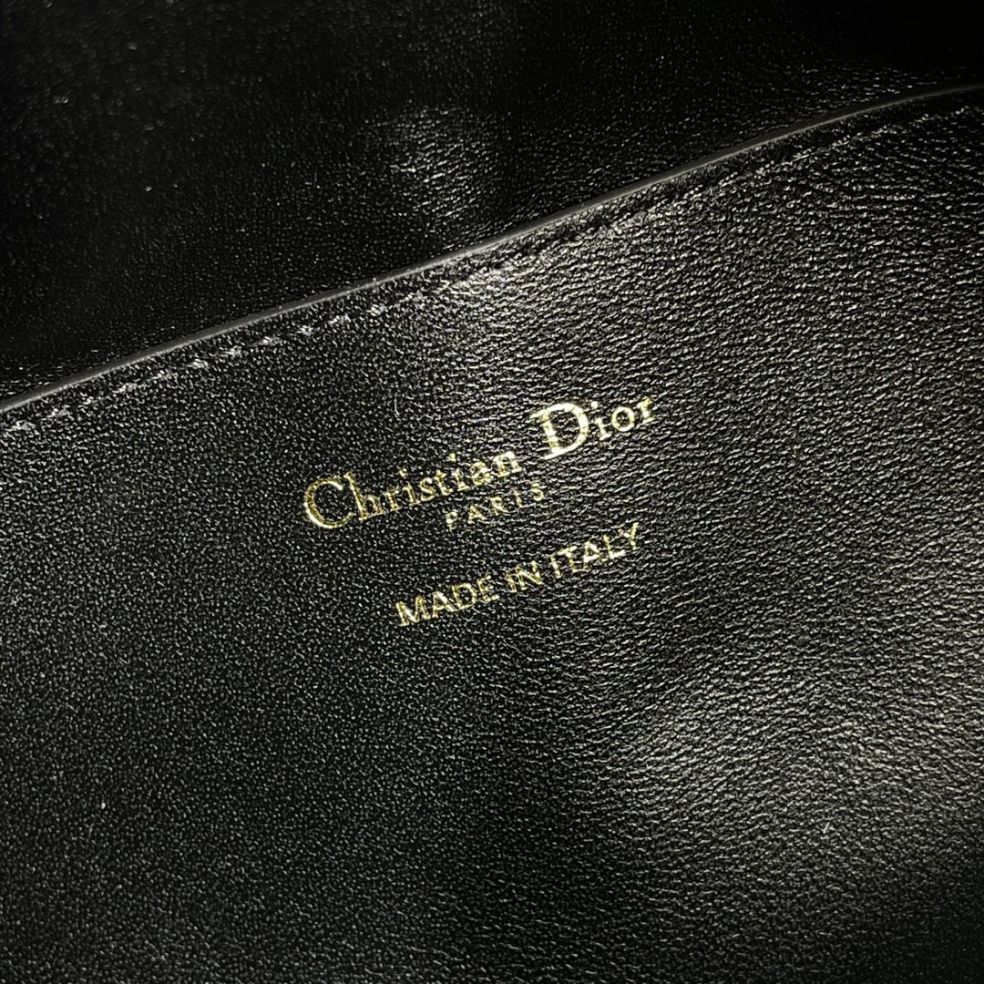 medium D*or nolita bag  black calfskin 11 x 10 x 2 inches