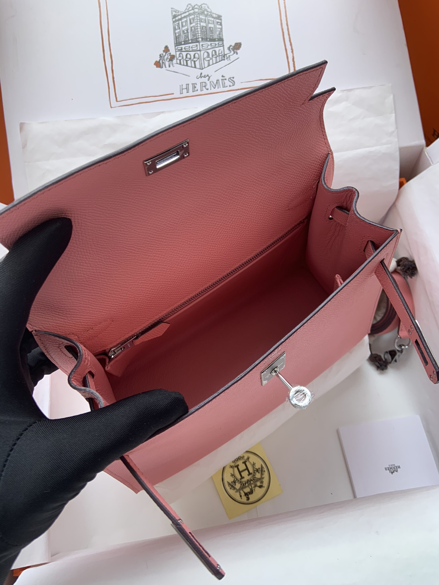 HERMÈS Kelly Silver-tone Hardware 25 28
