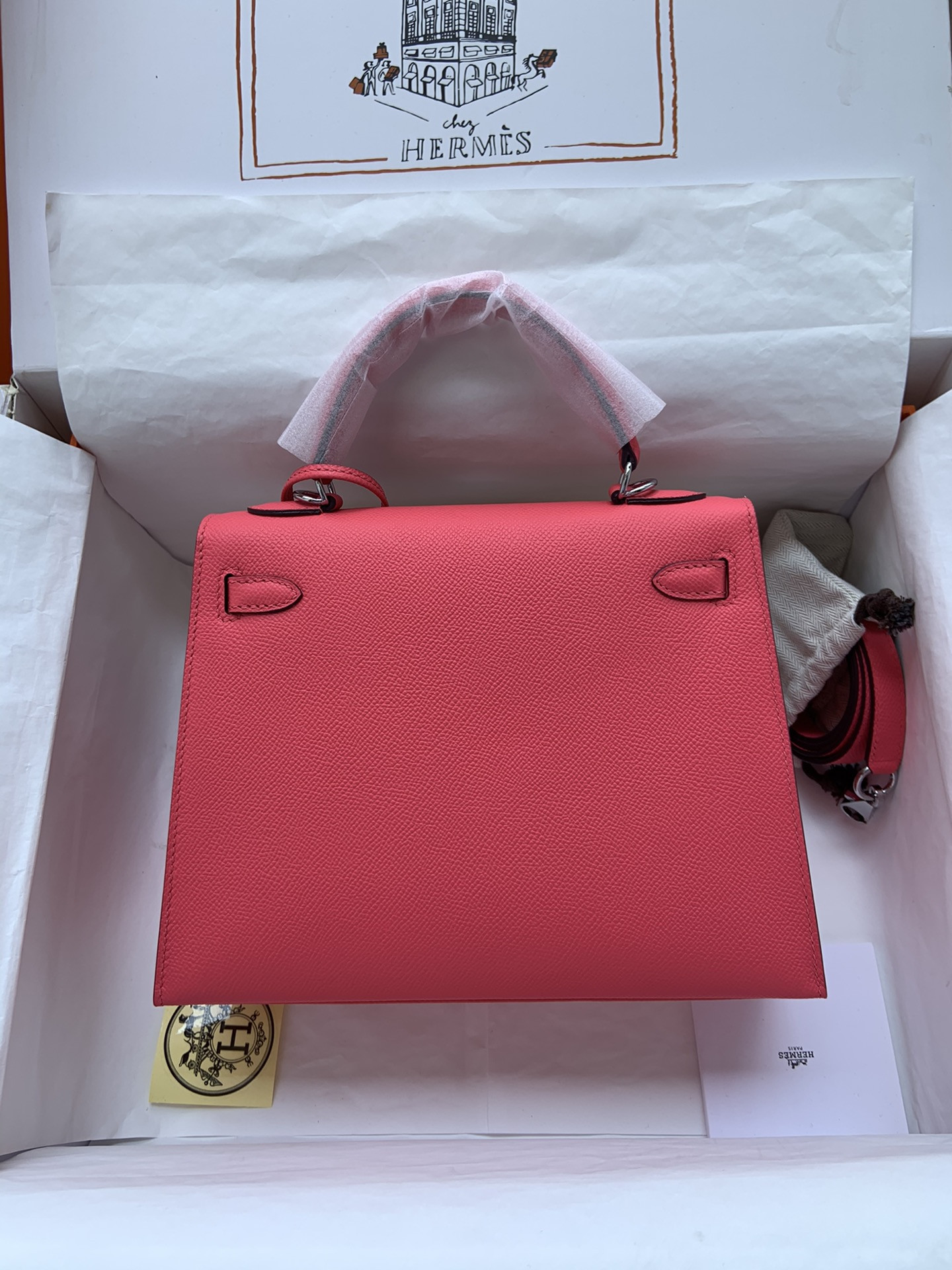 HERMÈS Kelly Silver-tone Hardware 25 28