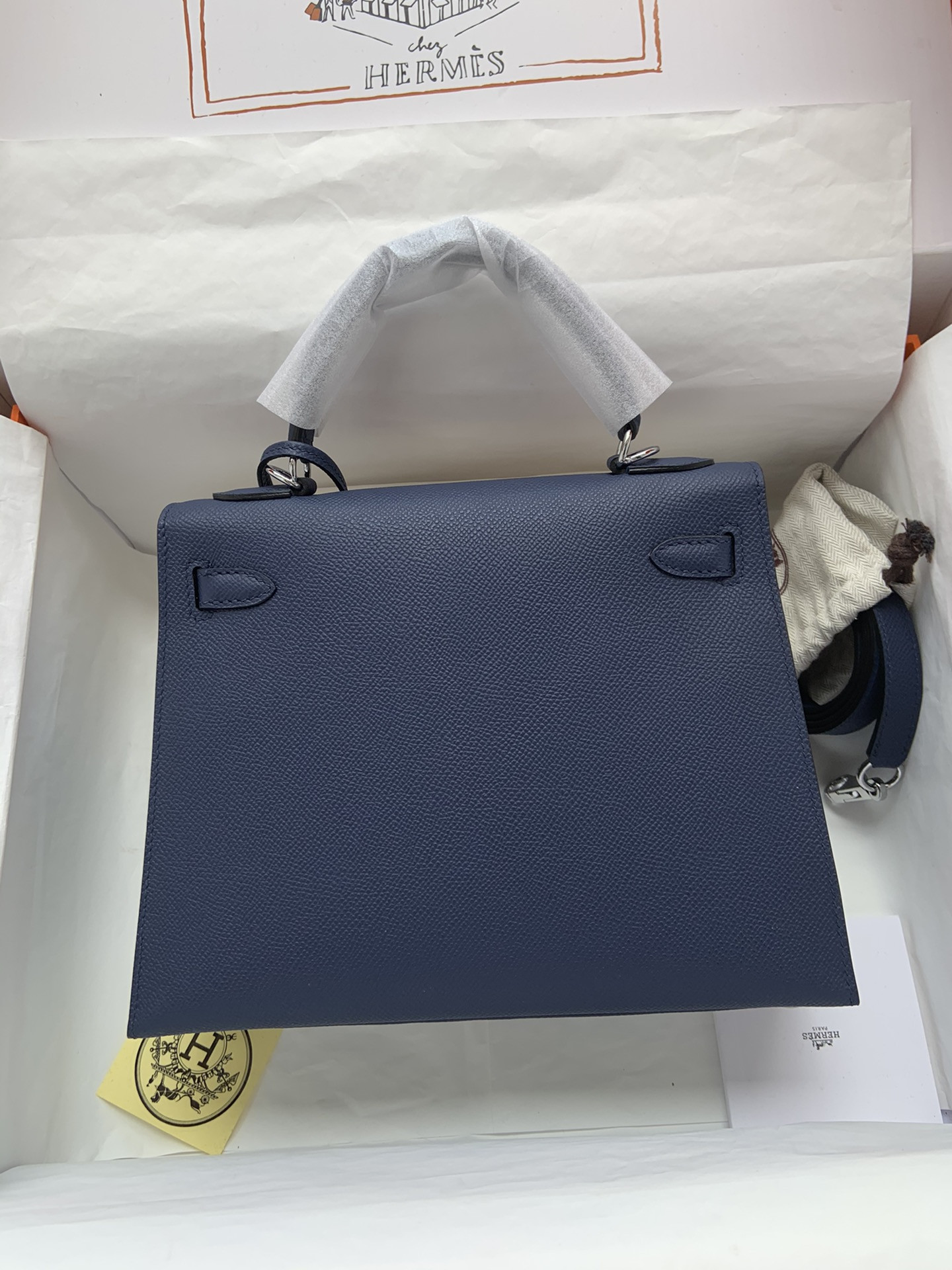 HERMÈS Kelly Silver-tone Hardware 25 28