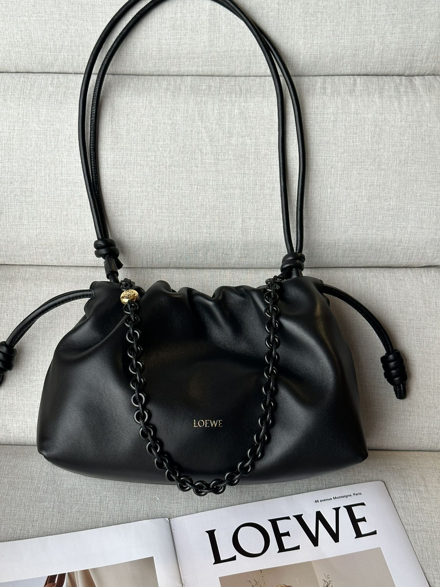 L0ew* medium flamenco purse in mellow nappa lambskin 30x10.5x20cm