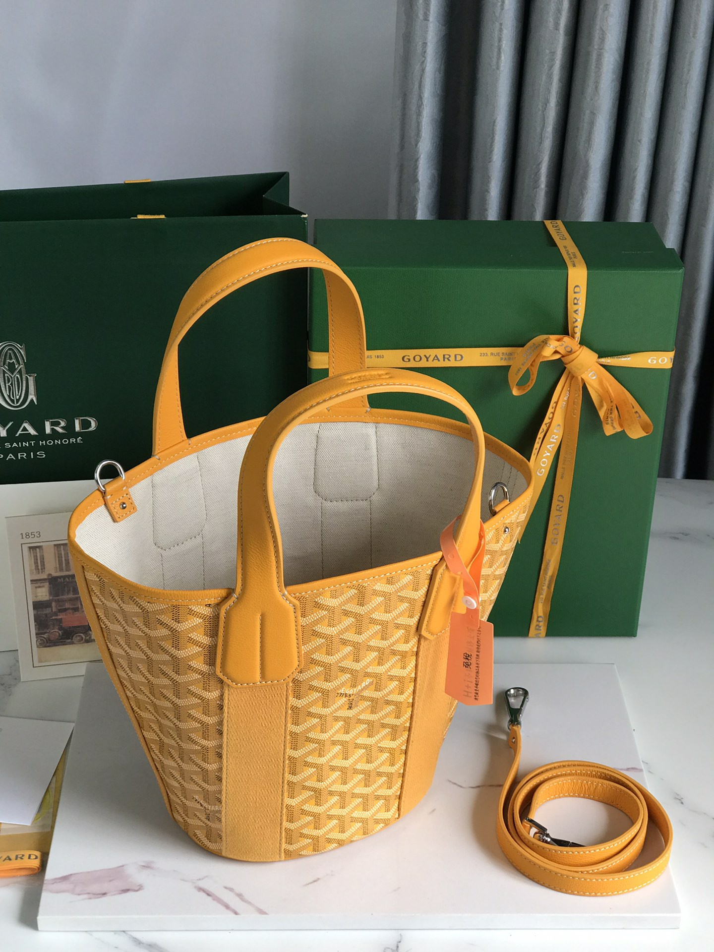 Go*ard Go*ardine belharra pm coral tote palladium hardware 18x14x23cm