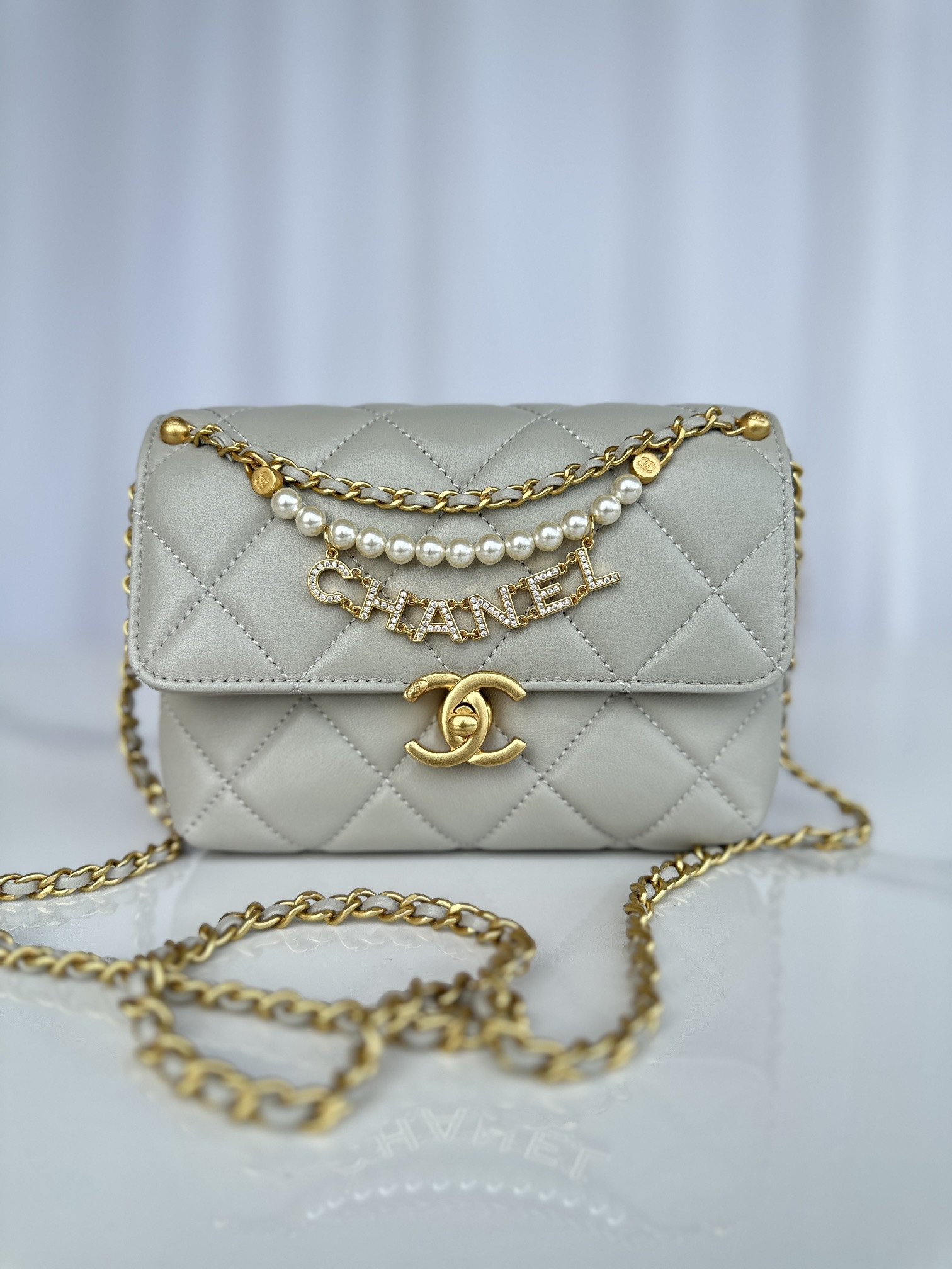 Ch*el mini flap bag 19x12.5x8cm