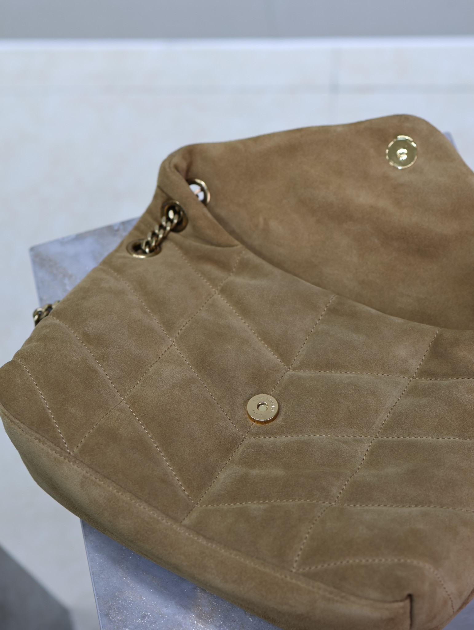 Y*L loulou small puffer (suede)  29 x 17 x 11cm
