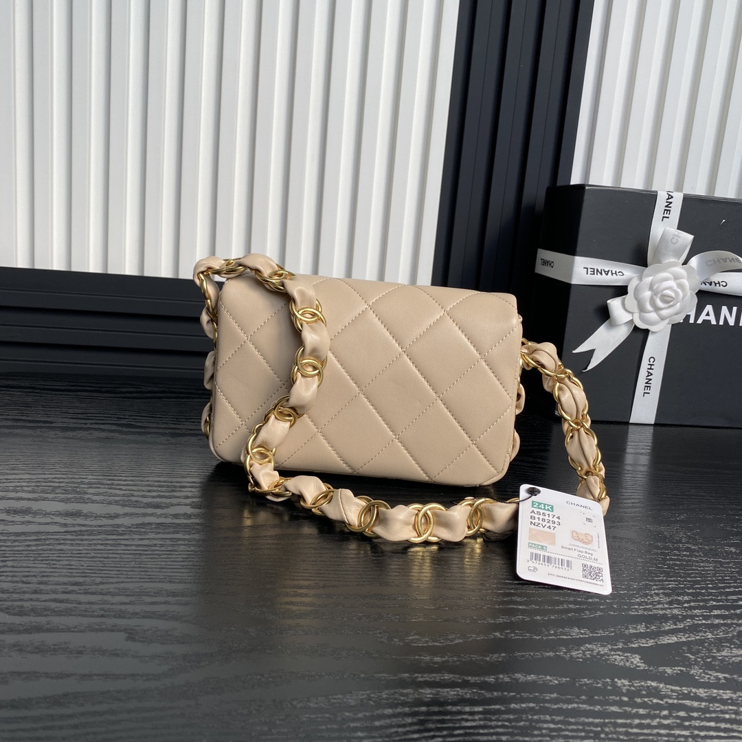 Ch*el fall-winter 2024-25 small flap bag 13x21x7cm