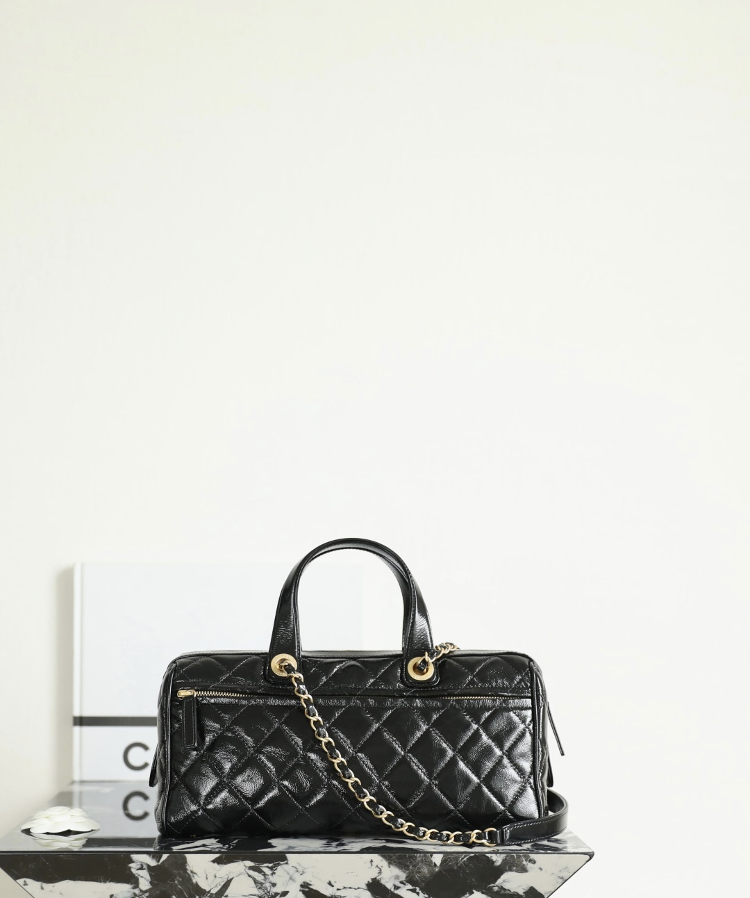 Ch*el large bowling bag as5579 17x31x13cm