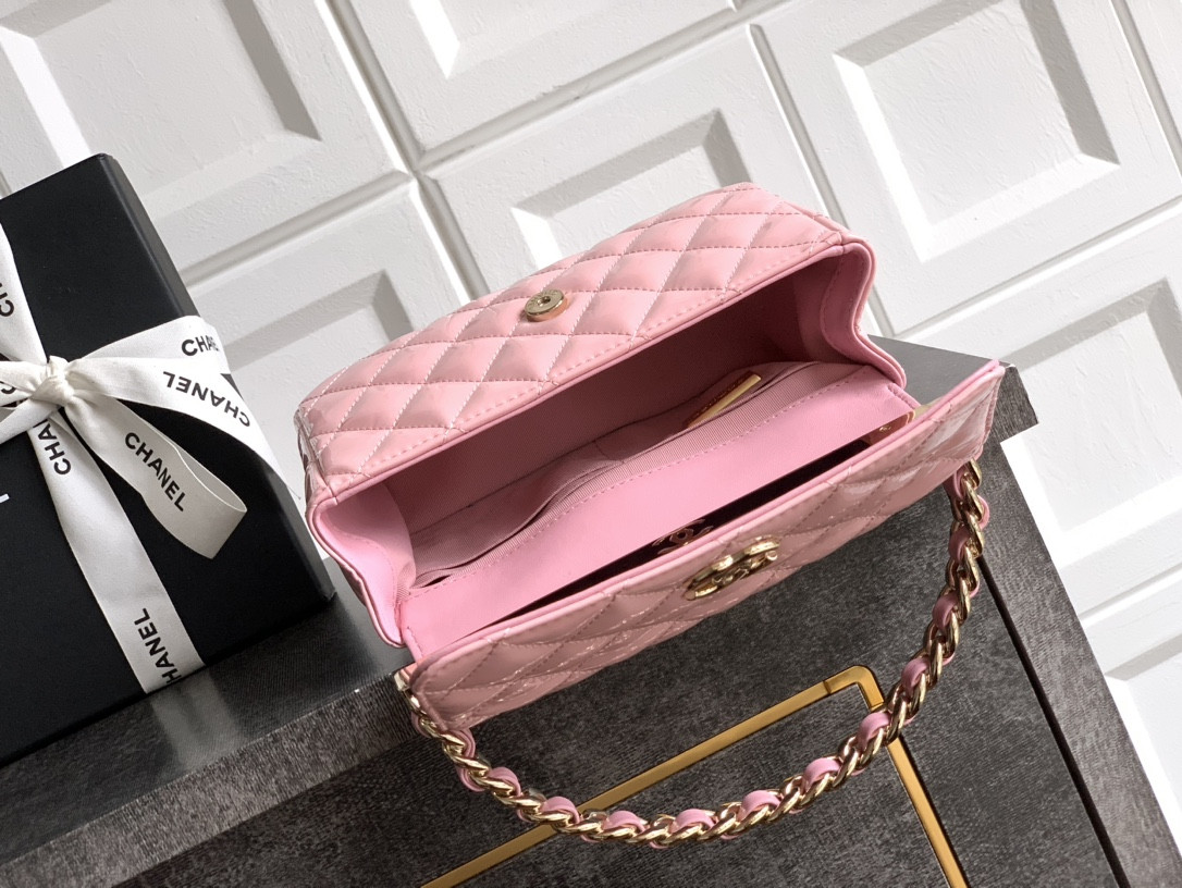 Ch*el 25p flap handheld evening bag 10.5x18.5x8cm
