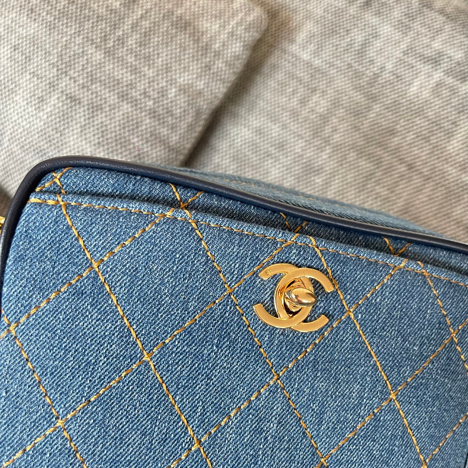 Chanel Denim Quilted Bag 17.5x15.5x6.5cm