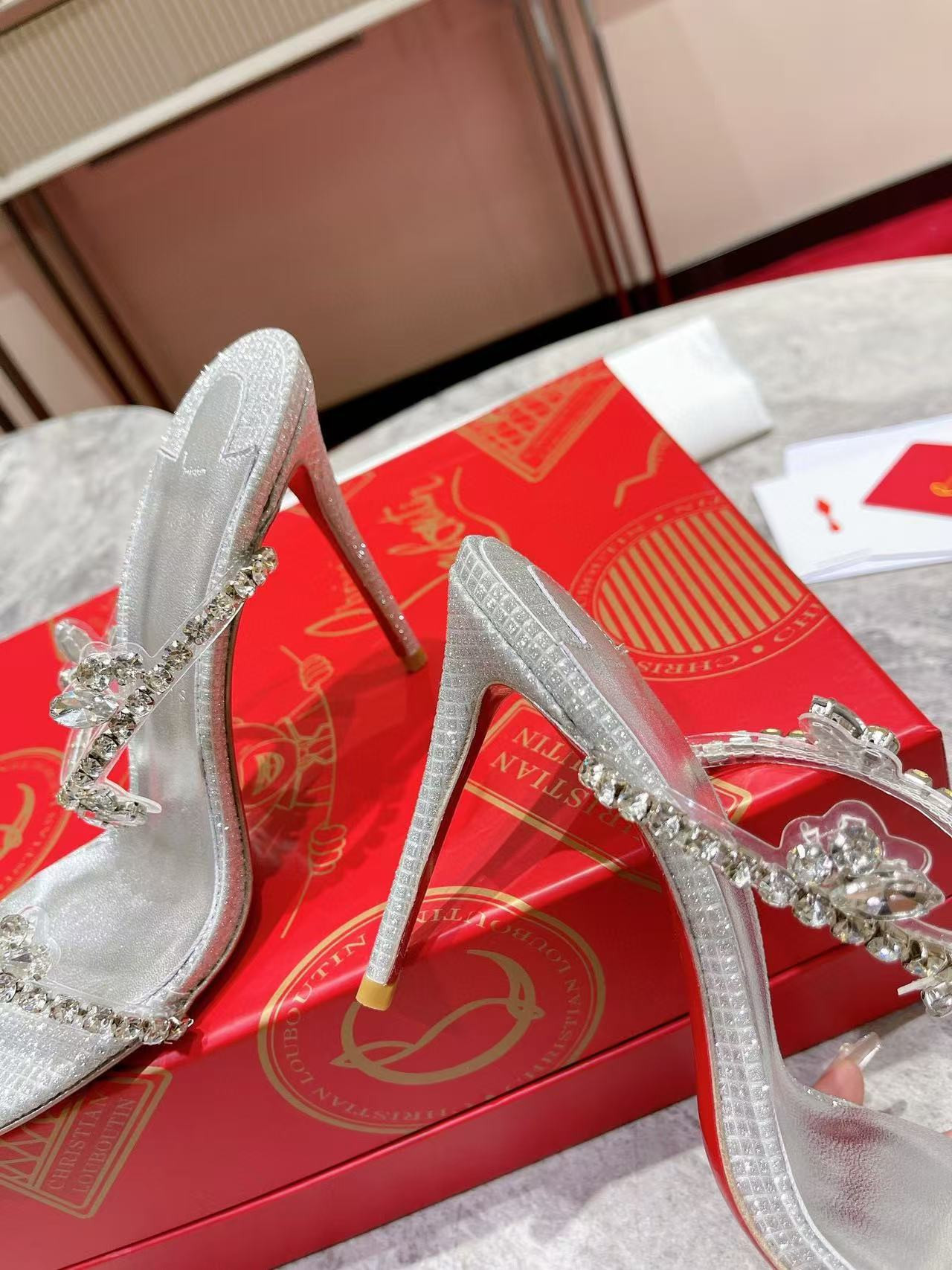 UA Chr1st1an Louboutin Just Queen 100 Heel Height crystal-embellished