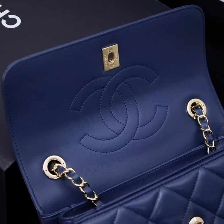CHANEL FLAP BAG WITH TOP HANDLE 17x25x12cm