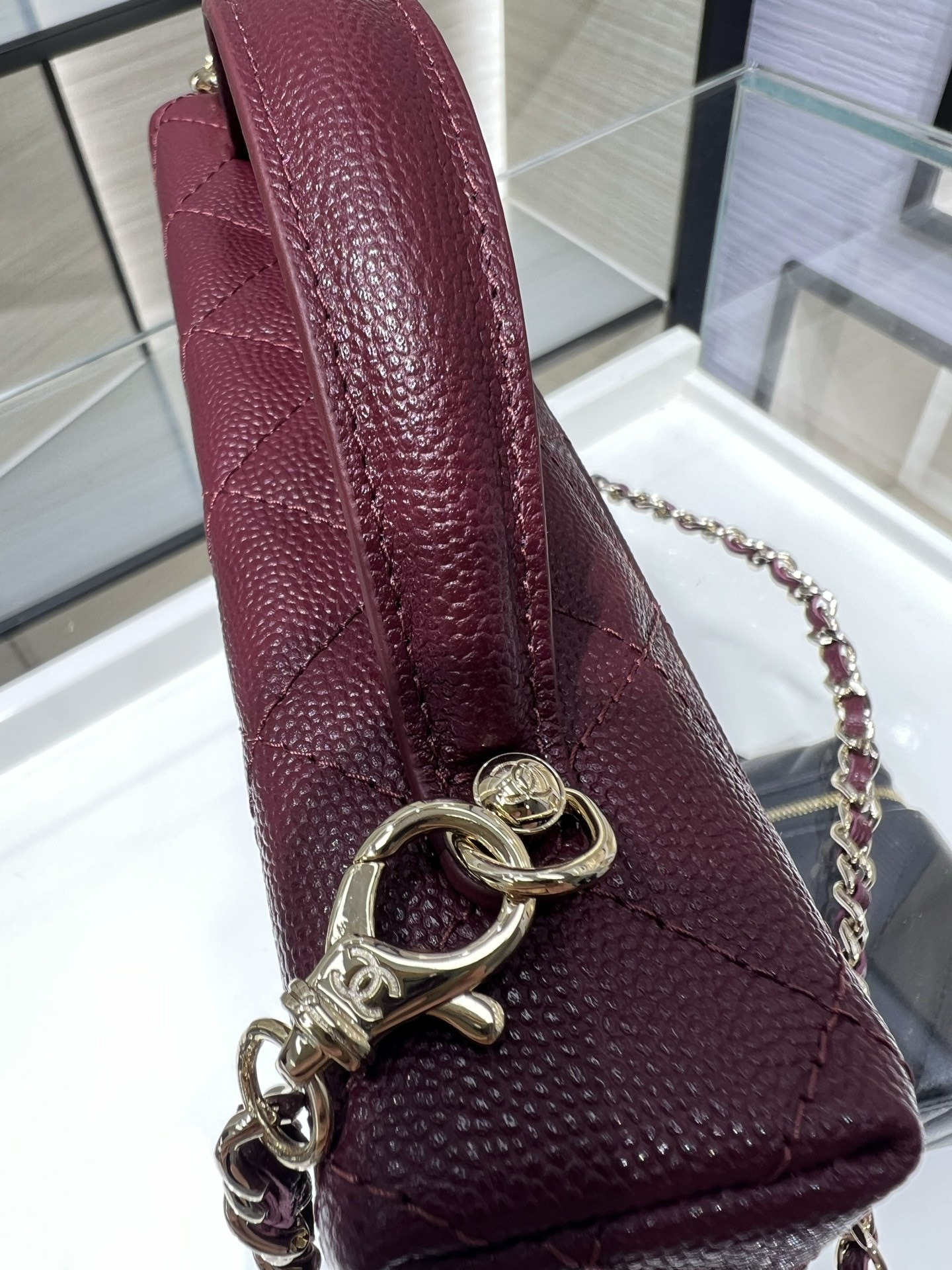 CHANEL Classic Vanity with chain Handbag AP4385 17x19.5x5cm