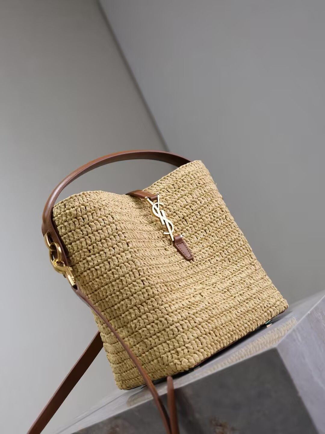 YSL LE 37 (raffia) 17x20x13cm