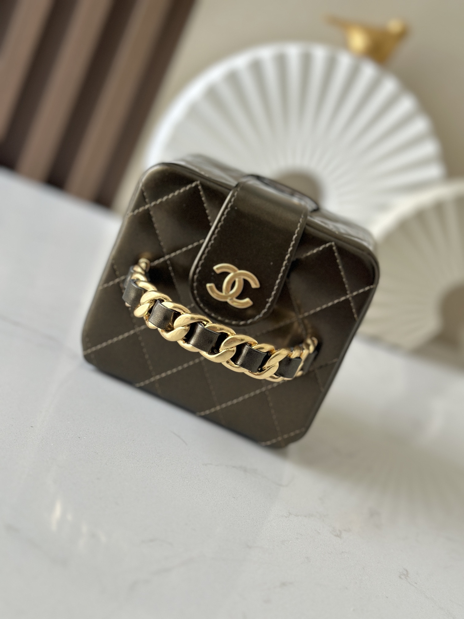 Chanel Vintage Cosmetic Bag 11x9.5x8.5cm