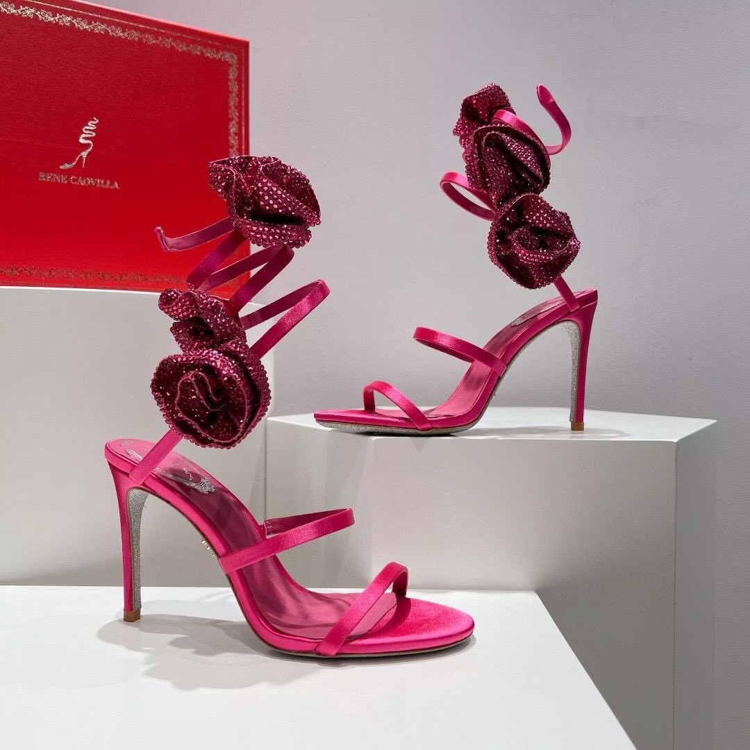 UA RENÉ CAOVILLA FLOWER WRAP SANDAL 95mm