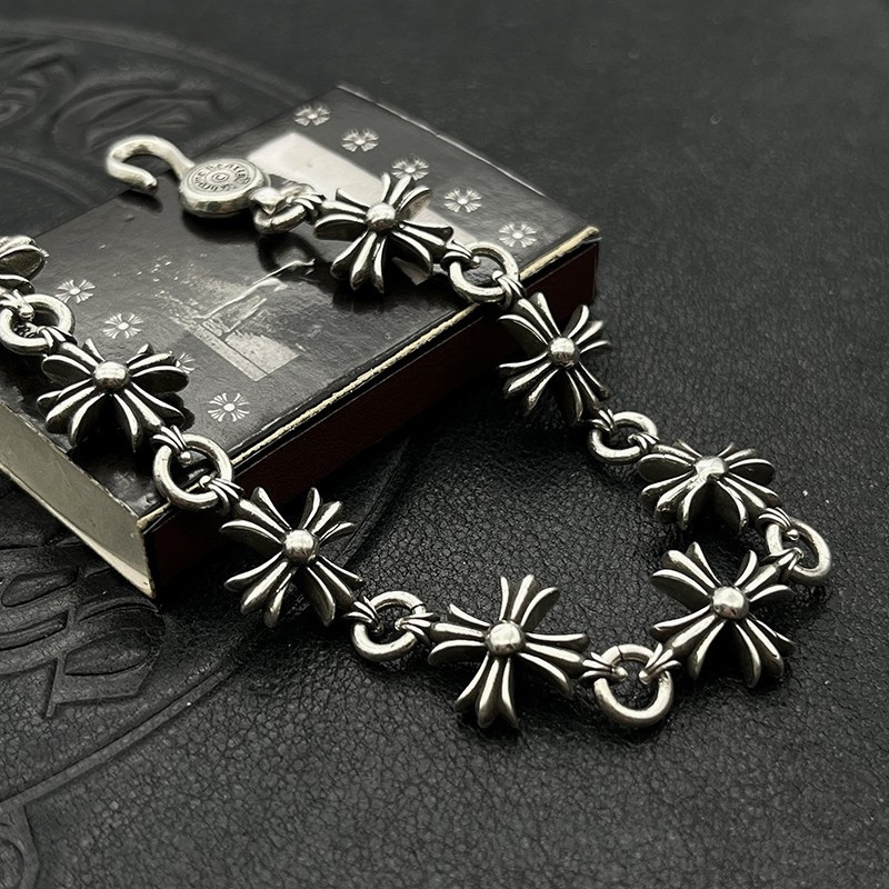 Ch*0me He**ts Cross Bracelet