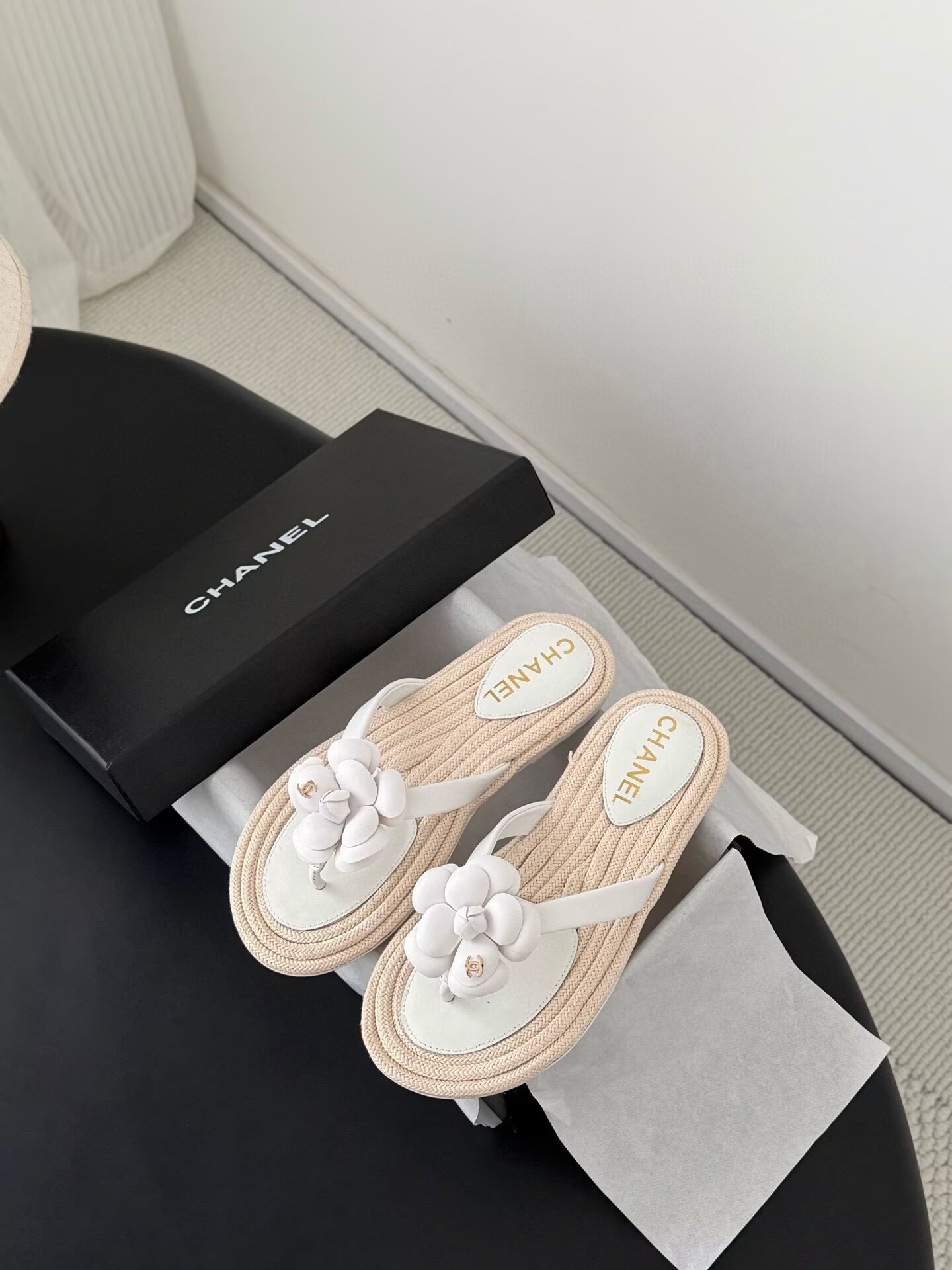 UA Chanel Thongs Slides