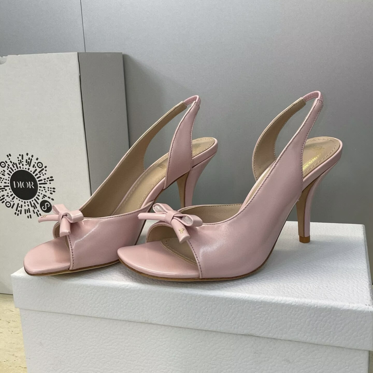 UA Dior Bow Heeled Slingback Sandal