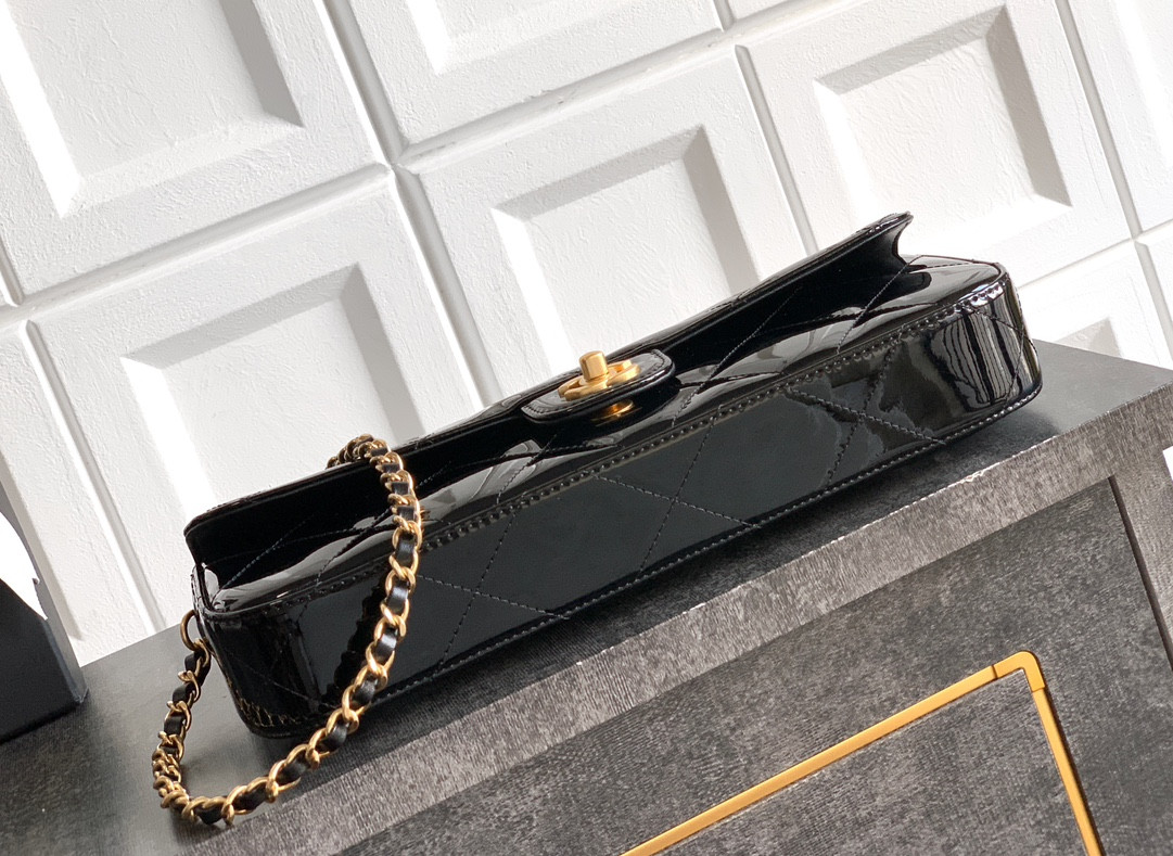 Ch**el large flap bag with top handle 12.5x30x5cm