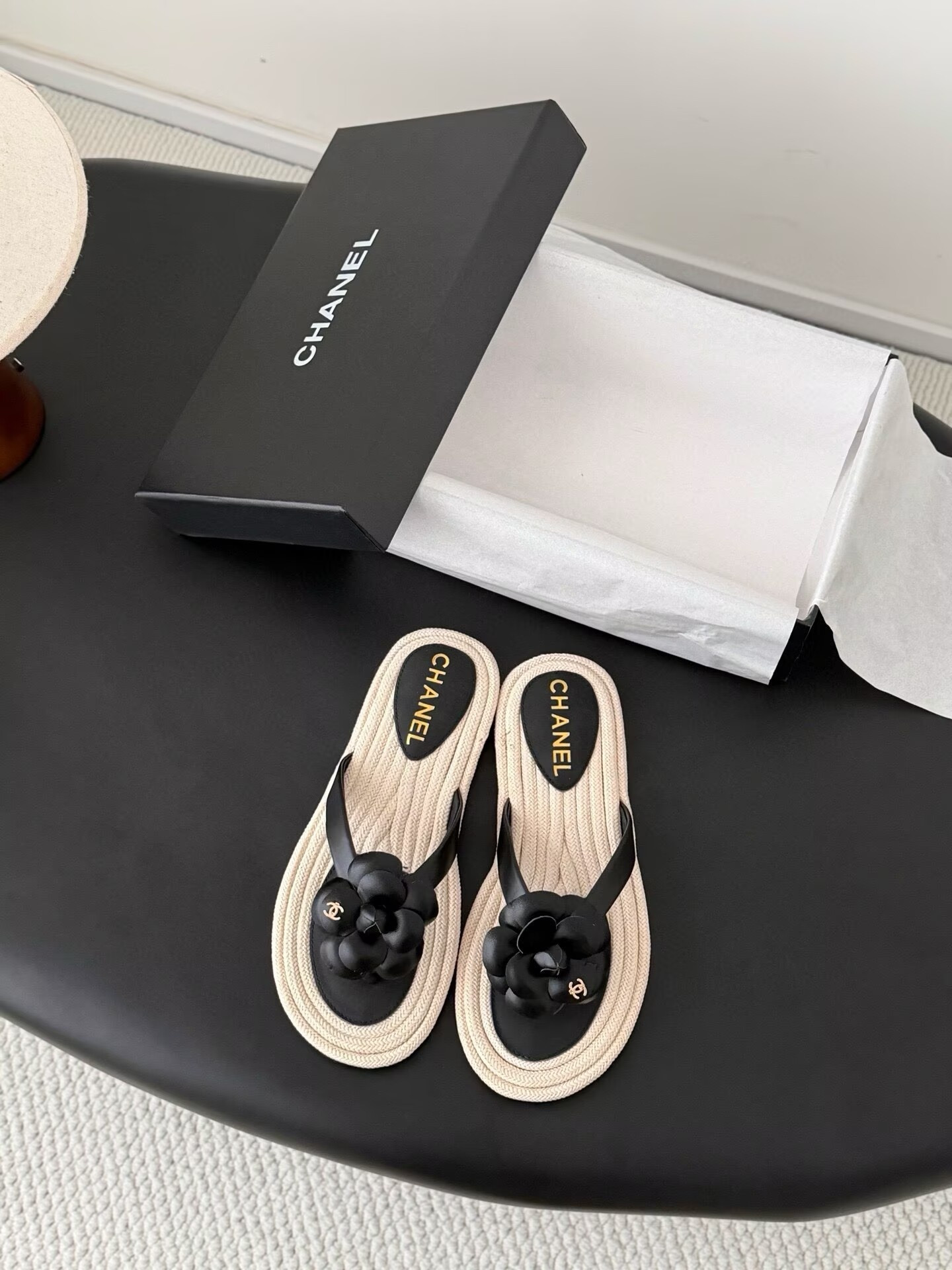 UA Chanel Thongs Slides