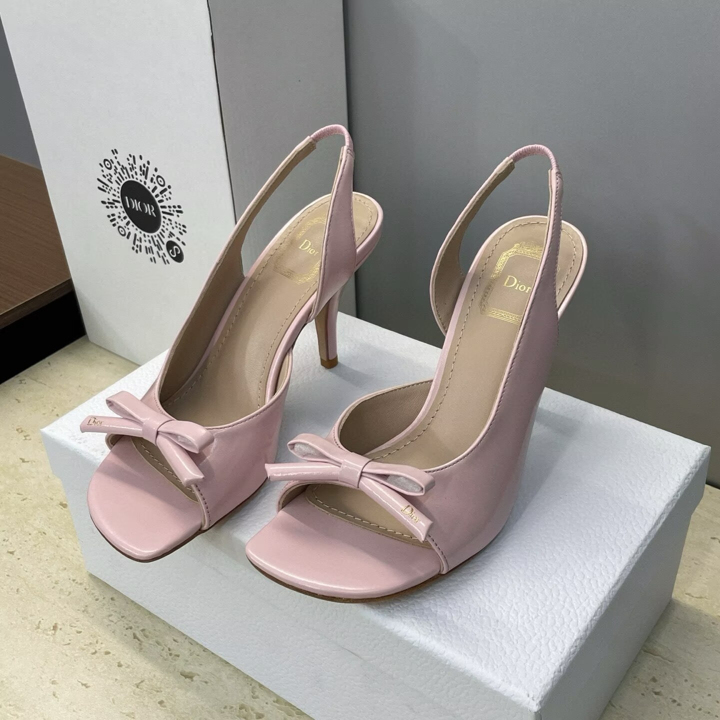 UA Dior Bow Heeled Slingback Sandal