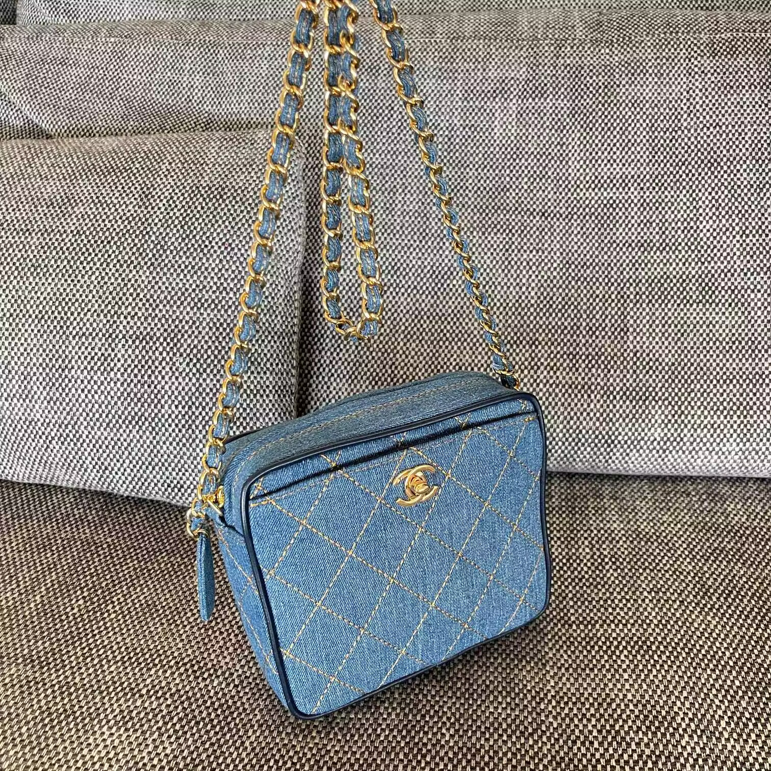 Chanel Denim Quilted Bag 17.5x15.5x6.5cm