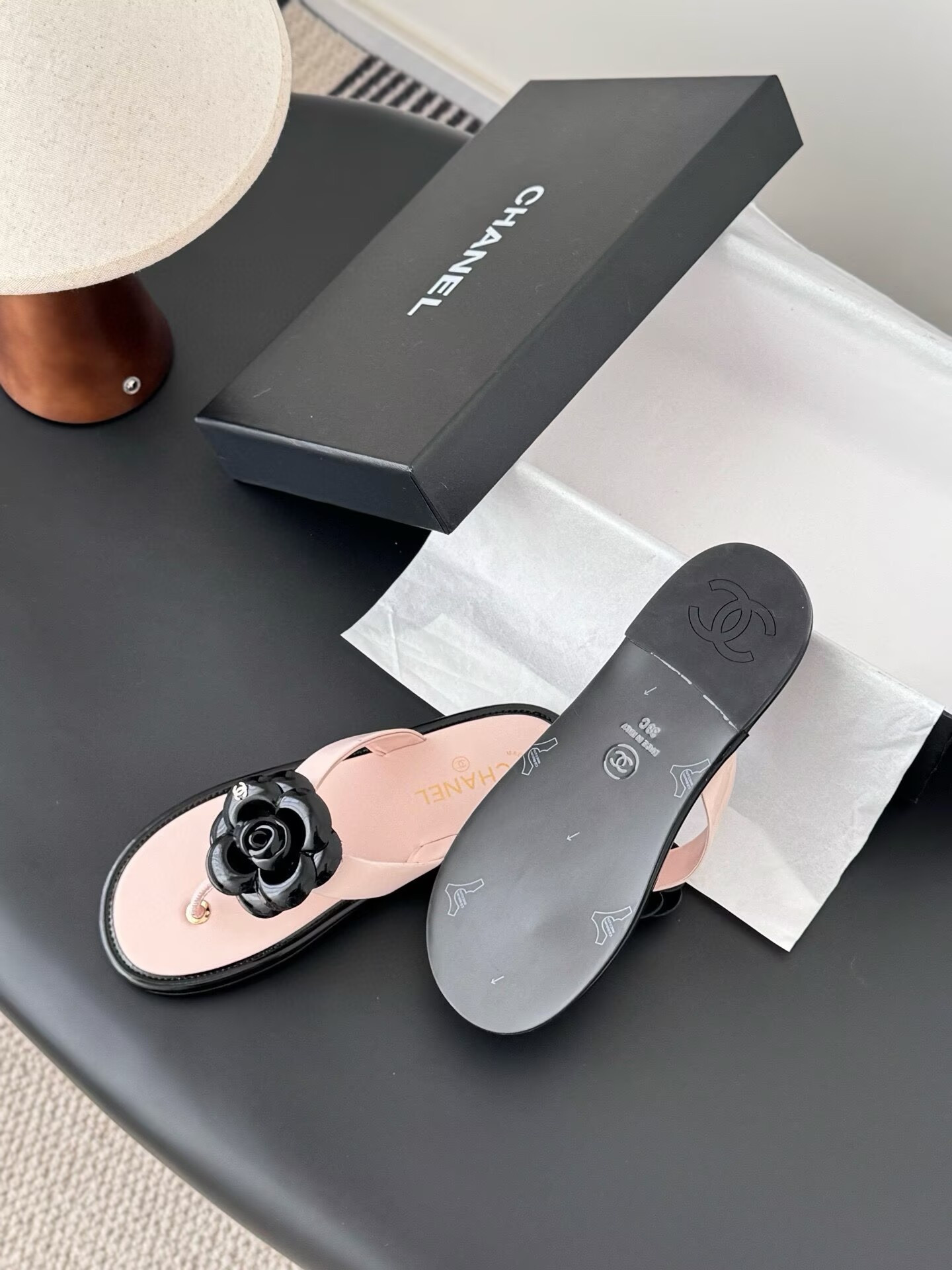 UA Chanel Thongs Slides