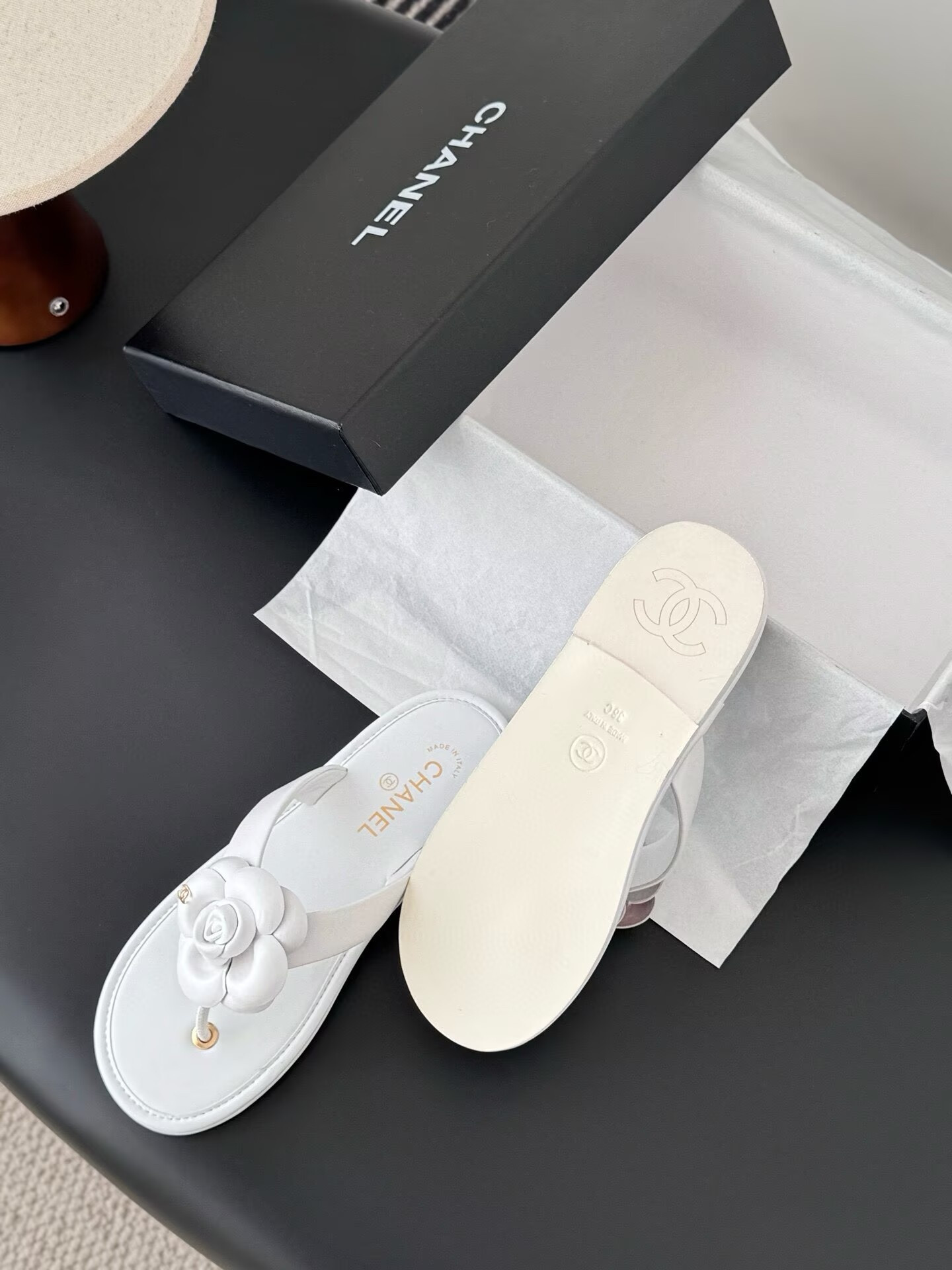 UA Chanel Thongs Slides