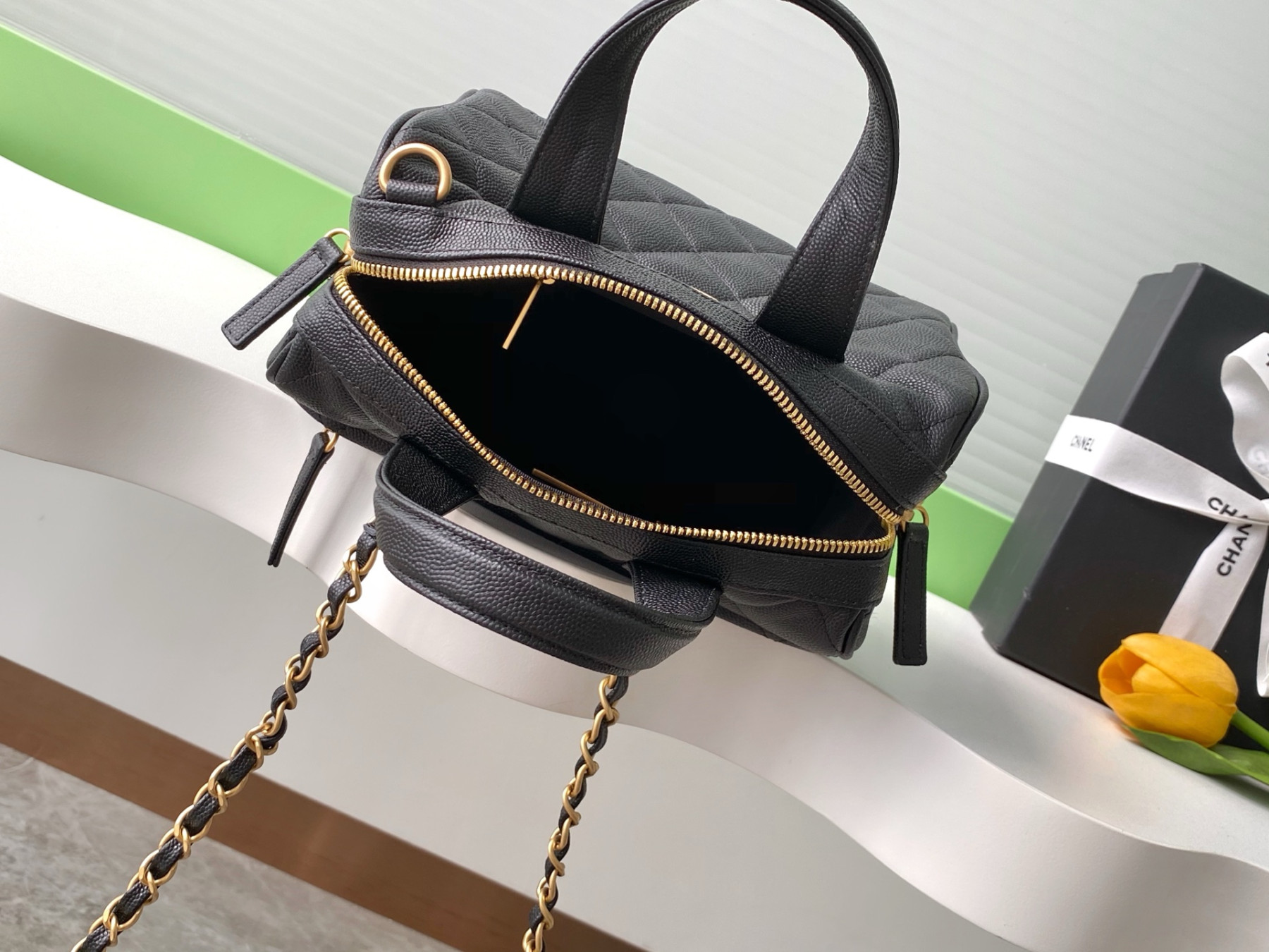 Chanel Bowling Bag 17x21x13cm