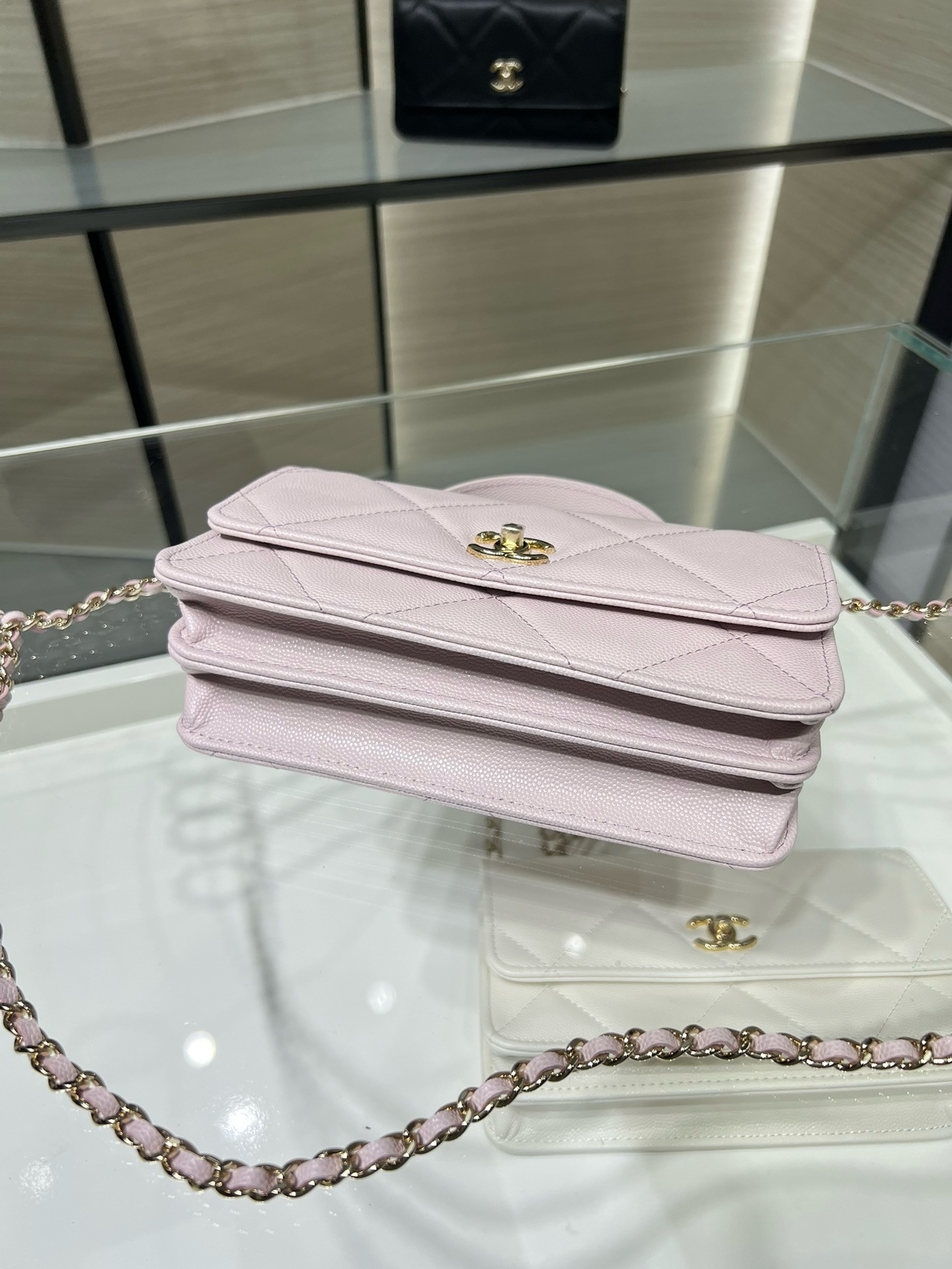 Chanel FLAP BAG WITH TOP HANDLE WALLET ON CHAIN 11x18.5x6cm
